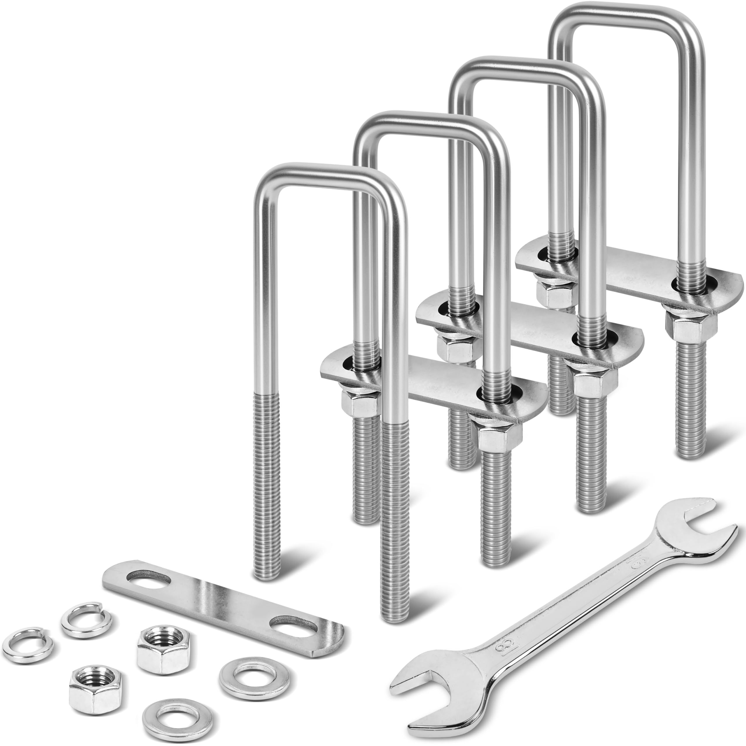 M12 Stainless Steel U-Bolts - 4 Sets Kit -13