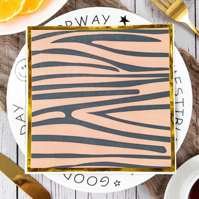 Tovaglioli di Carta Blu Navy Orange Tovaglioli Decorati Per Decoupage Bar Compleanno Carta Igienica Tovagliolo Decorazione Da Tavola Usa e getta Per Matrimoni Feste 30 Packs(33x33cm)
