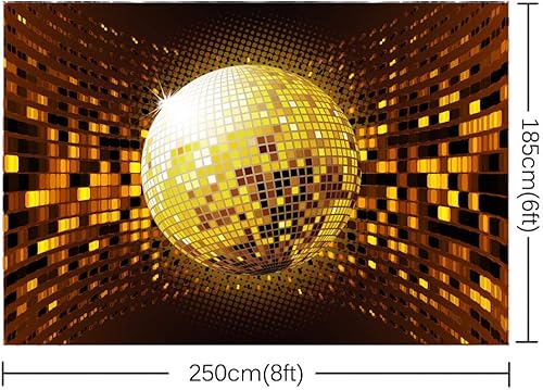 Miniatura 2 de Fondo de la bandera del disco para la decoración del partido oro bola del disco y luces FT-7313