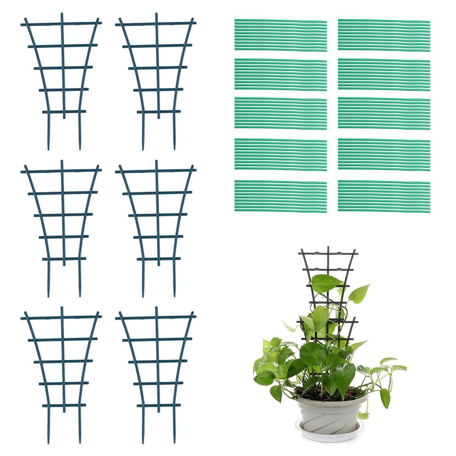6 Pezzi di Rastrelliere A Rete E 100 Cravatte, Staffa per Arrampicata per Piante, Staffa di Piante in Plastica, Forniture per Il Giardinaggio.