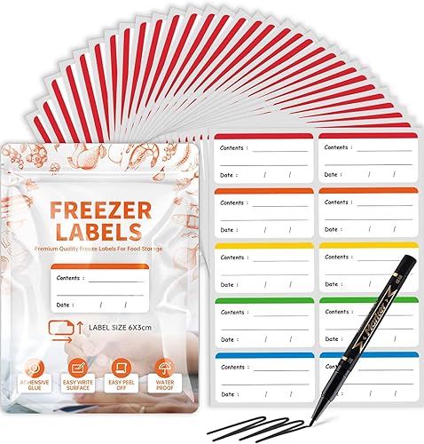 Etiquetas de alimentos de colores para congelador, etiquetas adhesivas de almacenamiento de alimentos, calcomanías para refrigerador extraíbles para