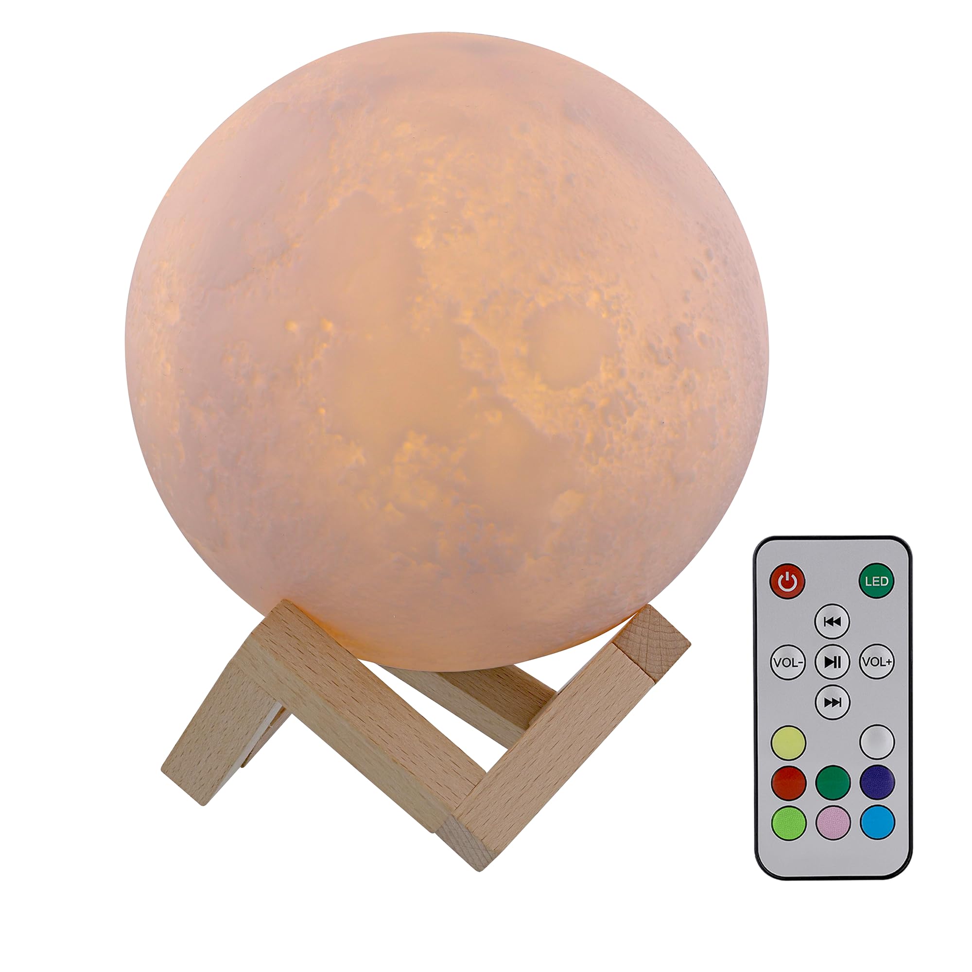T'NB - Altoparlante Bluetooth luminoso con design Moon, leggero, compatibile con tutti gli smartphone - Multicolore