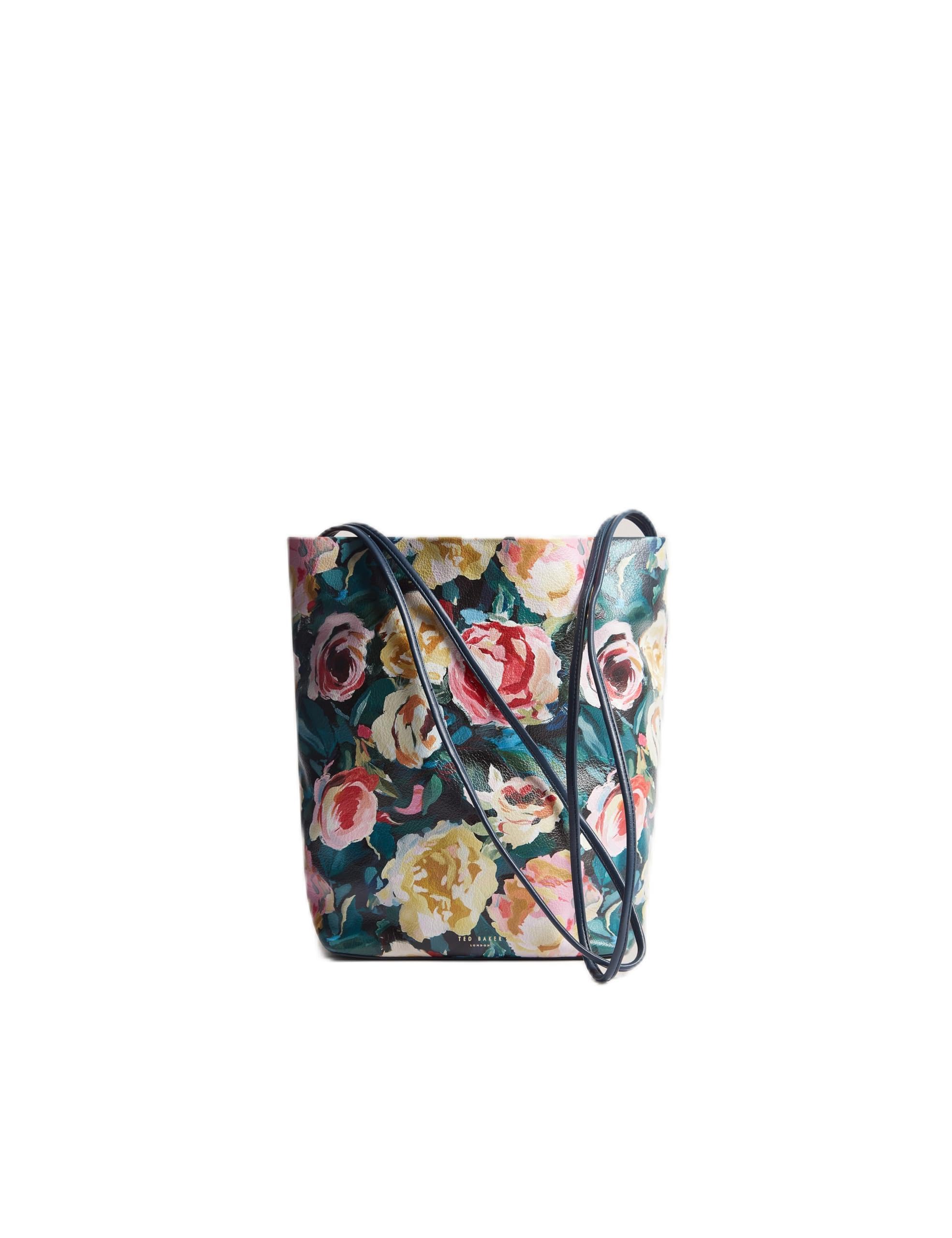 Ted Baker london thin strap medium printed floral bag, navy, one size