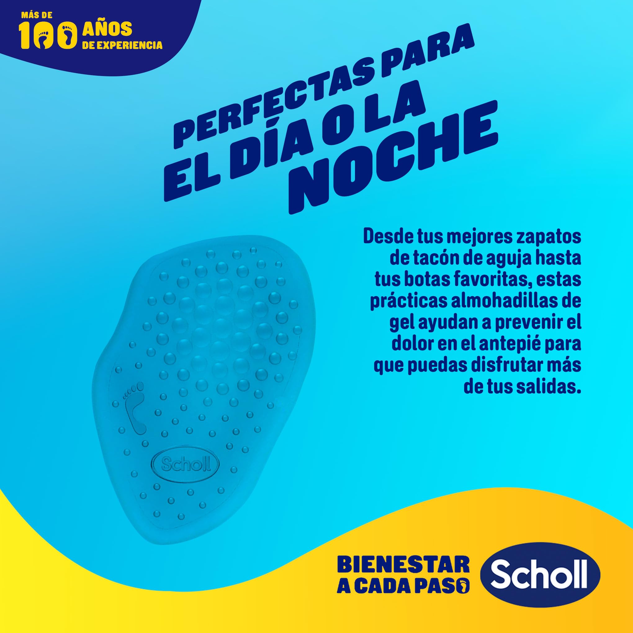 Scholl Party Feet Almohadillas Plantares Con Tecnología Gel Activ, Amortiguación Y Protección De La Planta Del Pie, Almohadillas, Malva, 2 Unidad