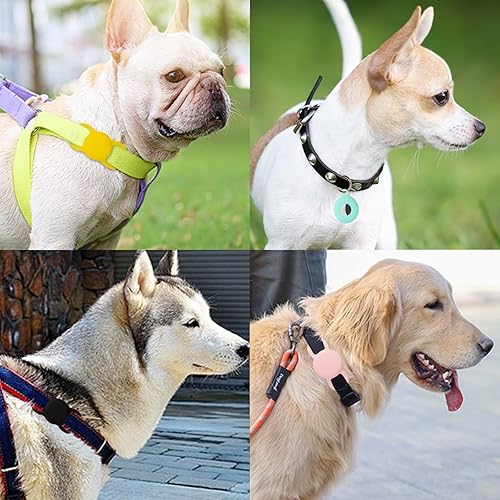 Miniatura 7 de PuppyDoggy Paquete de 2 soportes para Airtag para collar, funda de rastreador de perros y gatos, funda de silicona impermeable para Airtag,