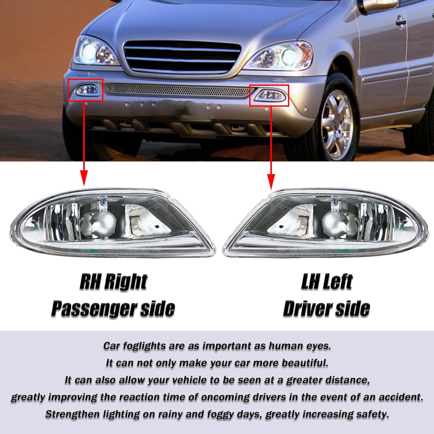Fog Light For Mercedes Benz W163 ML350 ML500 ML430 ML320 ML55 1638200428 1638200328 Front Lamp Left Right