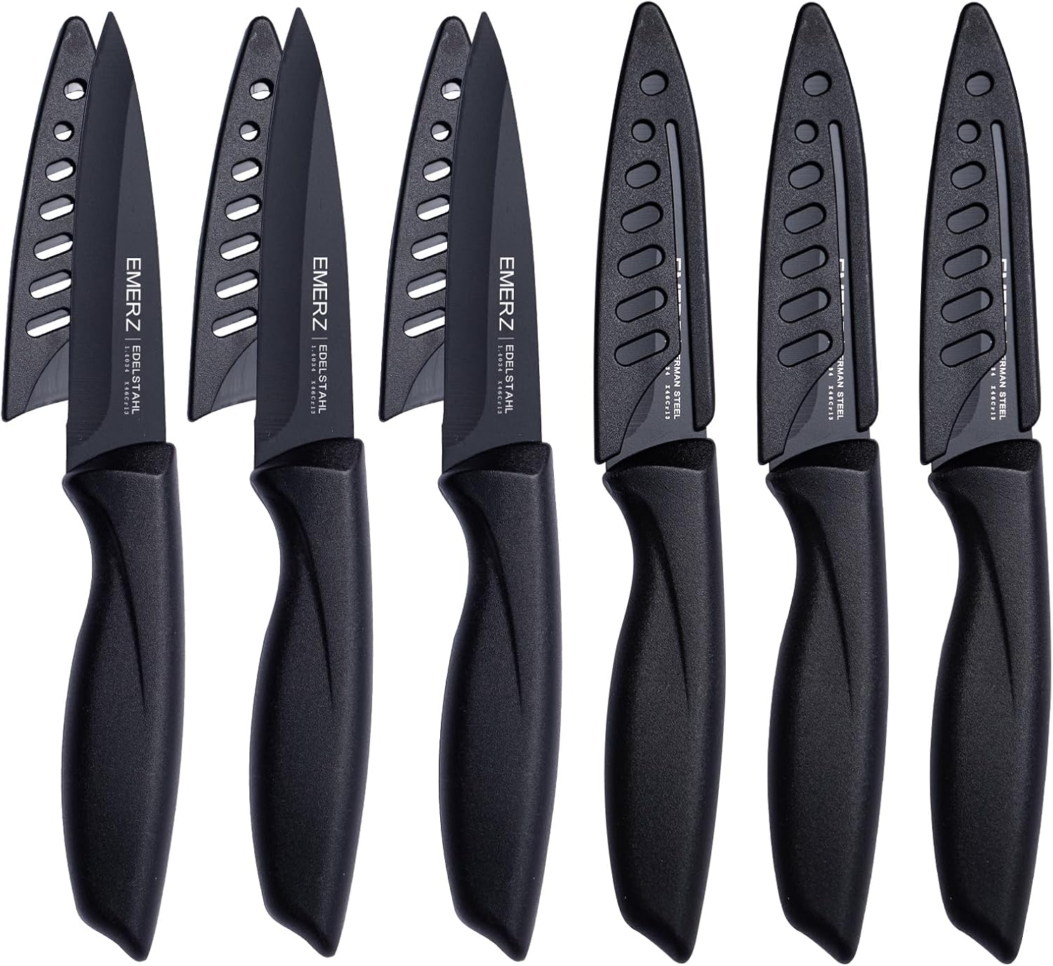 Paring Knife with Cover,3.5''Ultra Sharp Fruit and Veg. Knife,Black