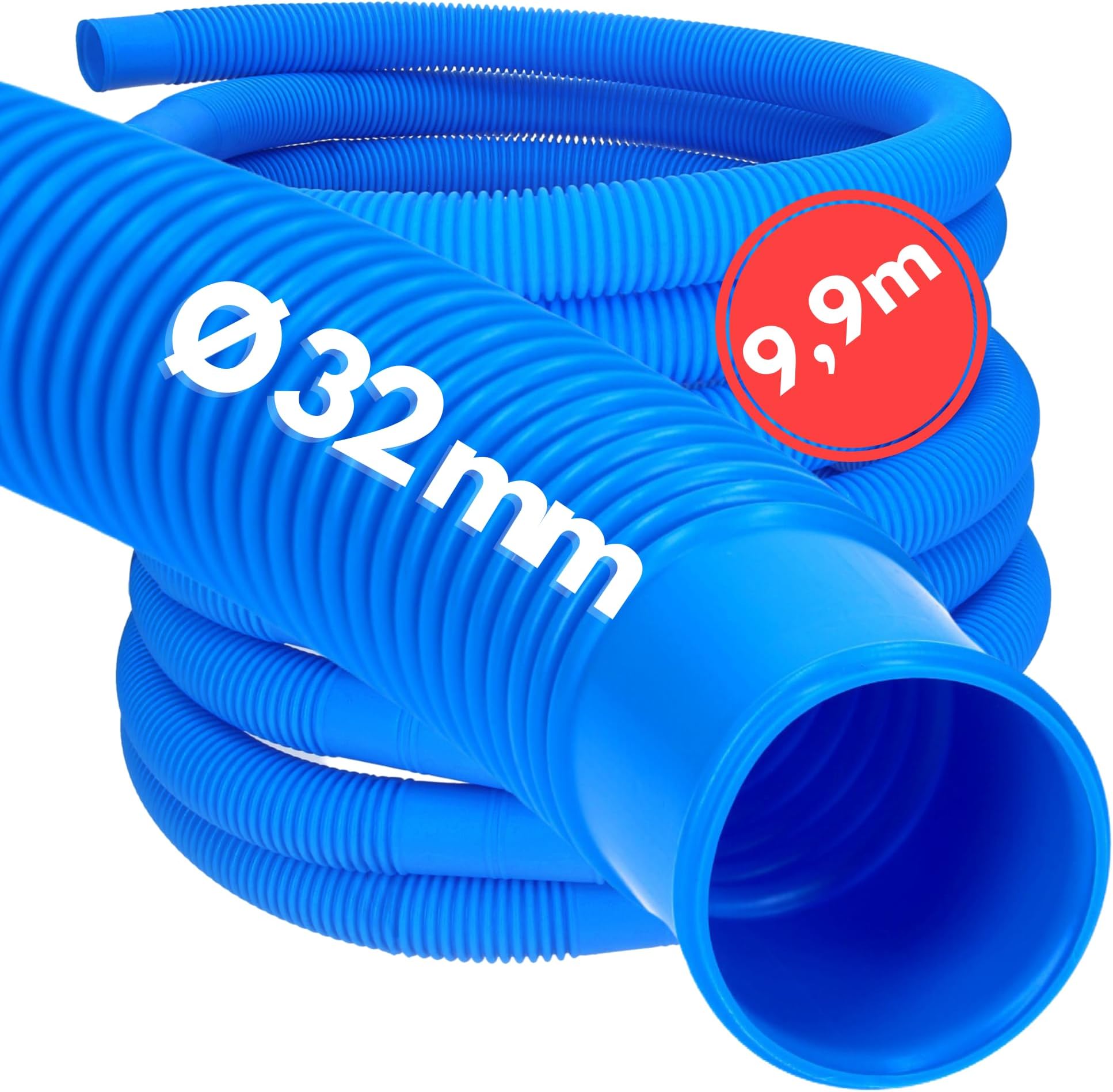 Teichtip ® 30 m - 32 mm - solar hose black with socket for pole 165 g/m - Made in Europe