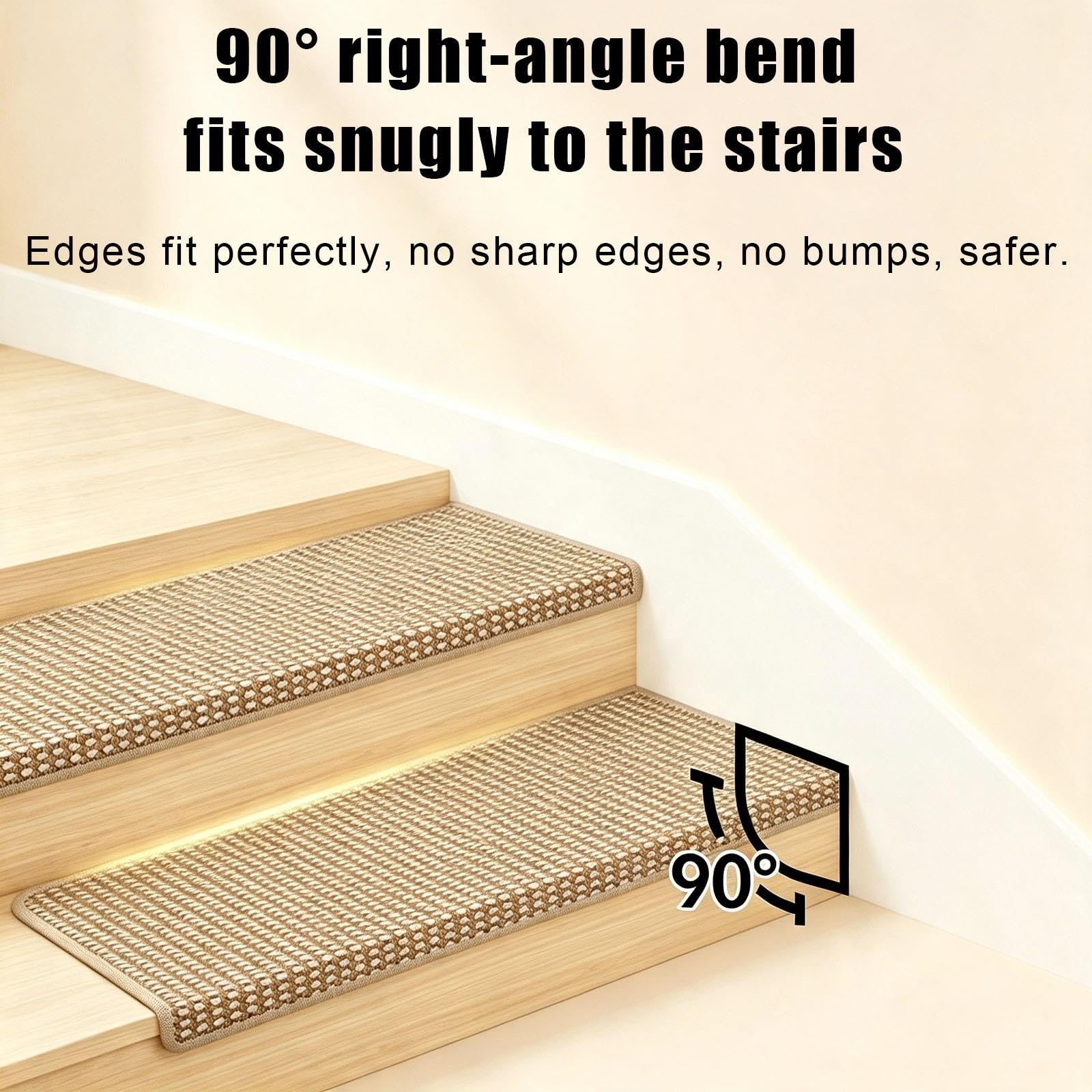 treppenstufen Teppich Länge 60 65 75 85 95 100 cm Bullnose-Teppich-Treppenstufen, Selbstklebende Stufenabdeckungen Für Holztreppen Bullnose, Treppenstufenmatten(Set of 20,L 60 cm x W 25 cm)