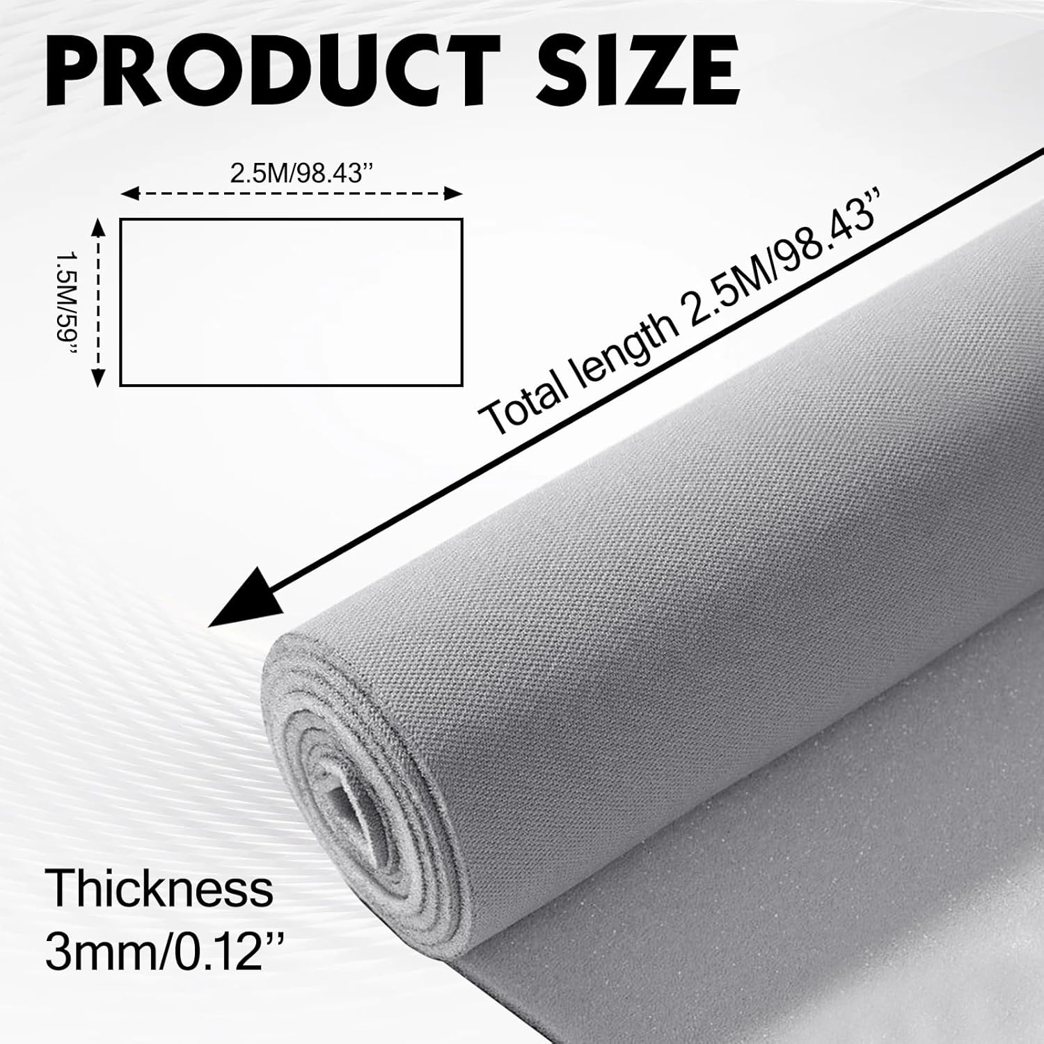 Headliner Fabric Mesh Type 59" Wx98.4 L Stylish Mesh with Foam Backing,Replacement Headliner Material, for All Vehicles RV Boat Home Roof Upholstery Fabric, Light Gray
