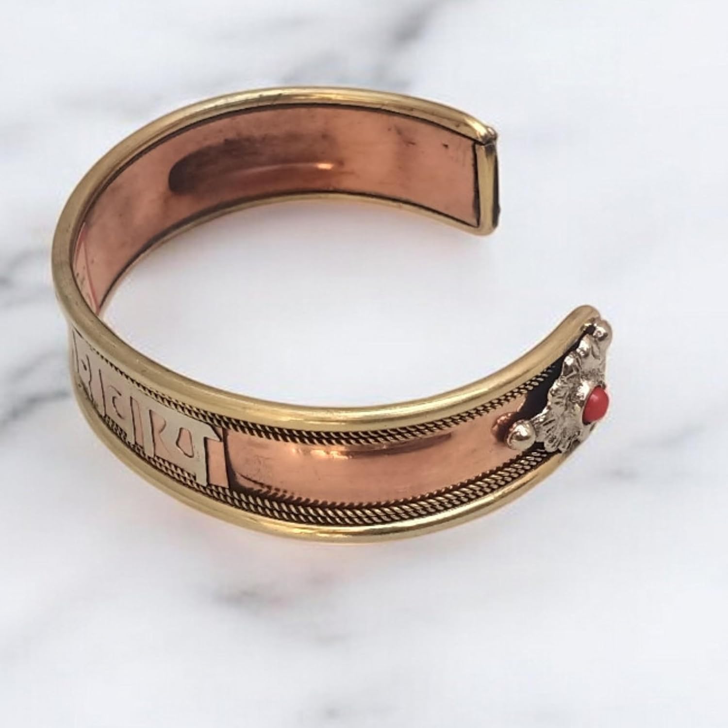 Pure Copper Bracelet – Om Namah Shivaya Engraved Handmade Bangle | Open Cuff Copper Jewelry for Men & Women | Adjustable Yoga, Wedding & Spiritual Gift - Image 6