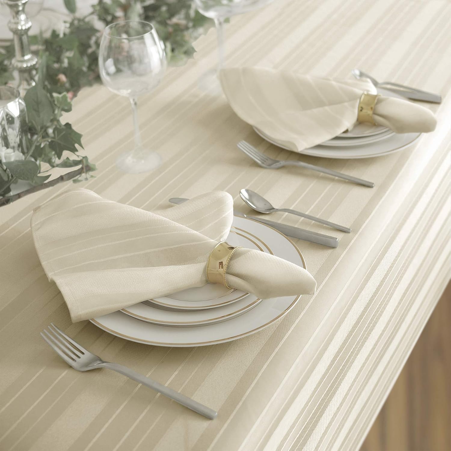 White Polyester Stain Resistant Napkin Set of 4