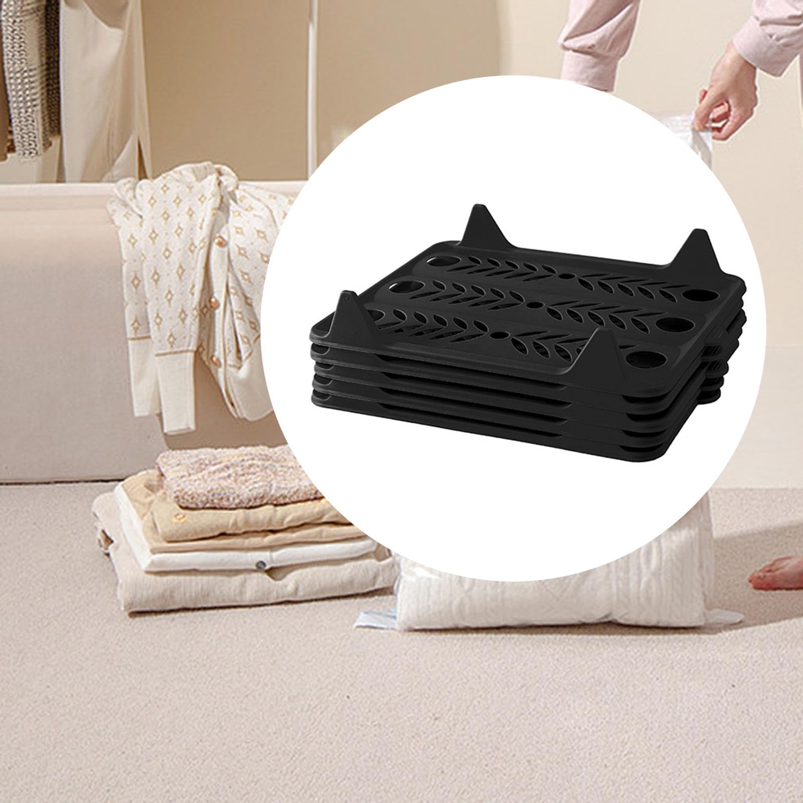 Organizador de Camisas (5 Unidades), Organizador de Armario, Bandejas para Ropa, Tabla Plegable Apilable para Ropa, Organizador de de Camisas, Negro Grande, Individual
