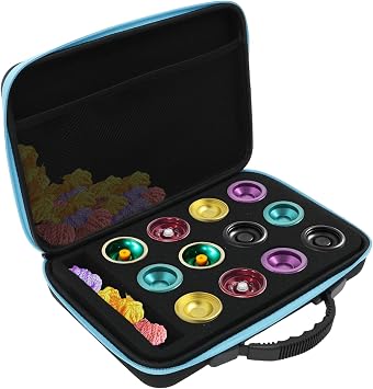 Yoyo Storage Case, Professional Yoyo Case for 12, Portable Yo-yo Carry Bag Protect Yo yo Accessories, Yoyo Ball Storage Compartments and Interior Mesh Bag, Outdoor Yoyo Toy Equipment Protective Bag