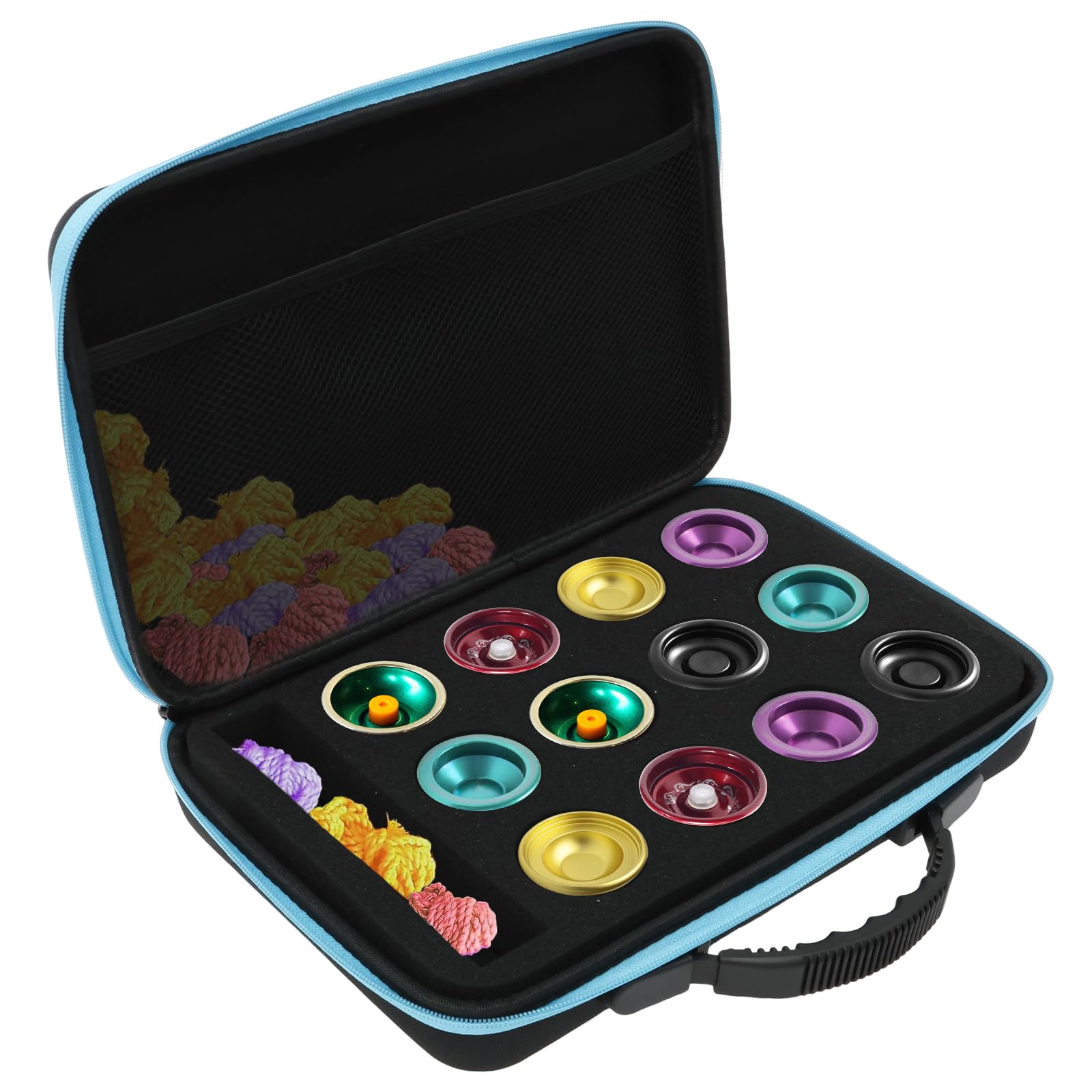 Yoyo Storage Case, Professional Yoyo Case for 12, Portable Yo-yo Carry Bag Protect Yo yo Accessories, Yoyo Ball Storage Compartments and Interior Mesh Bag, Outdoor Yoyo Toy Equipment Protective Bag