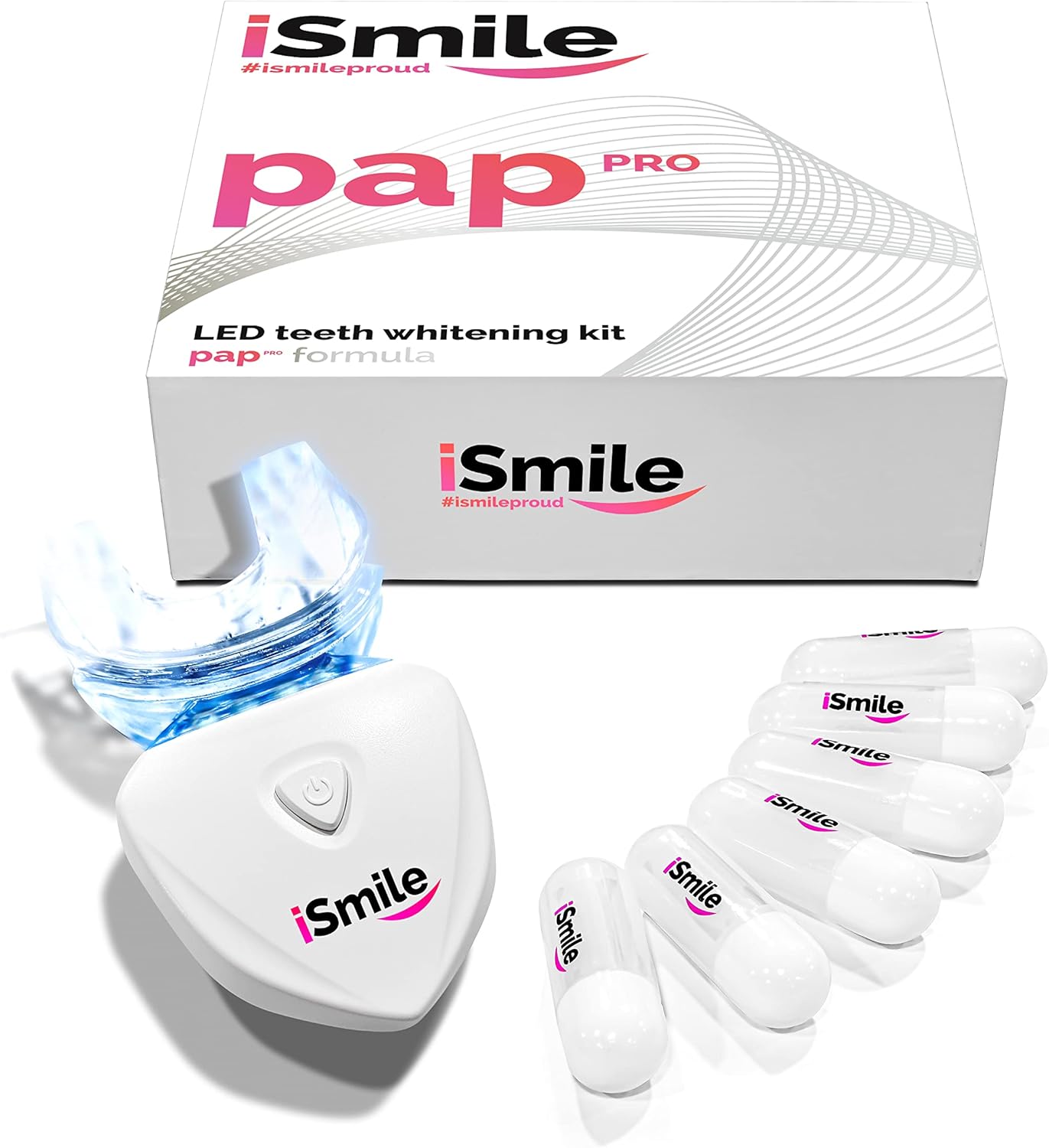iSmile Pap PRO Premium LED Teeth Whitening Kit Tea, Coffee, Wine