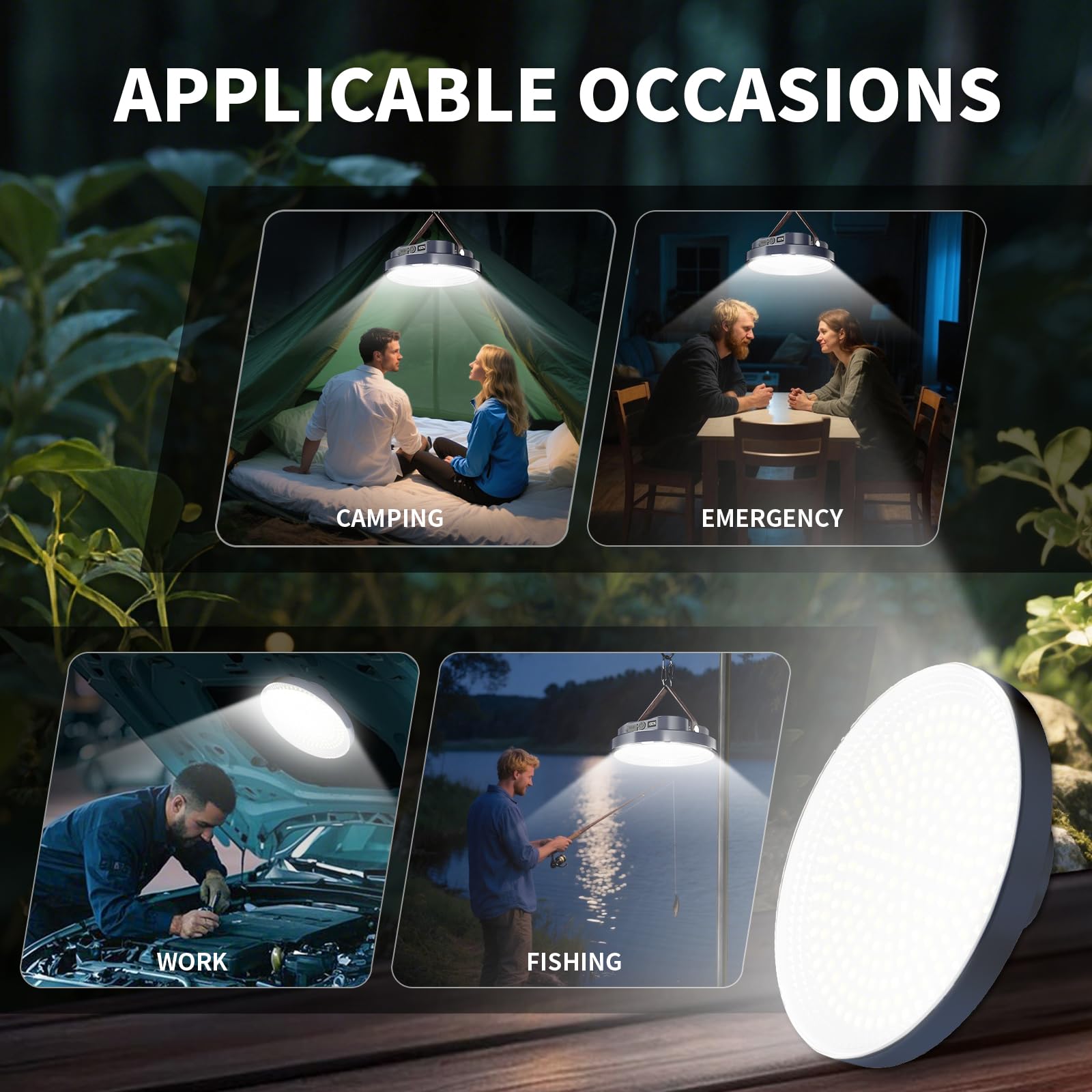 6000LM Torcia portatile LED Lanterna da campeggio 7.2 "Luce ricaricabile 70W 10400 con magnete, IPX4 impermeabile tenda luci mancanza di energia Kit di sopravvivenza di emergenza tempesta di neve