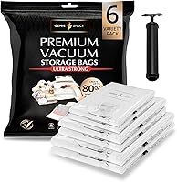 Vista 8 de GENIE SPACE Bolsas de almacenamiento al vacío XXL para ropa, ropa de cama y armarios, 43 x 35 pulgadas, herméticas, reutilizables y a prueba