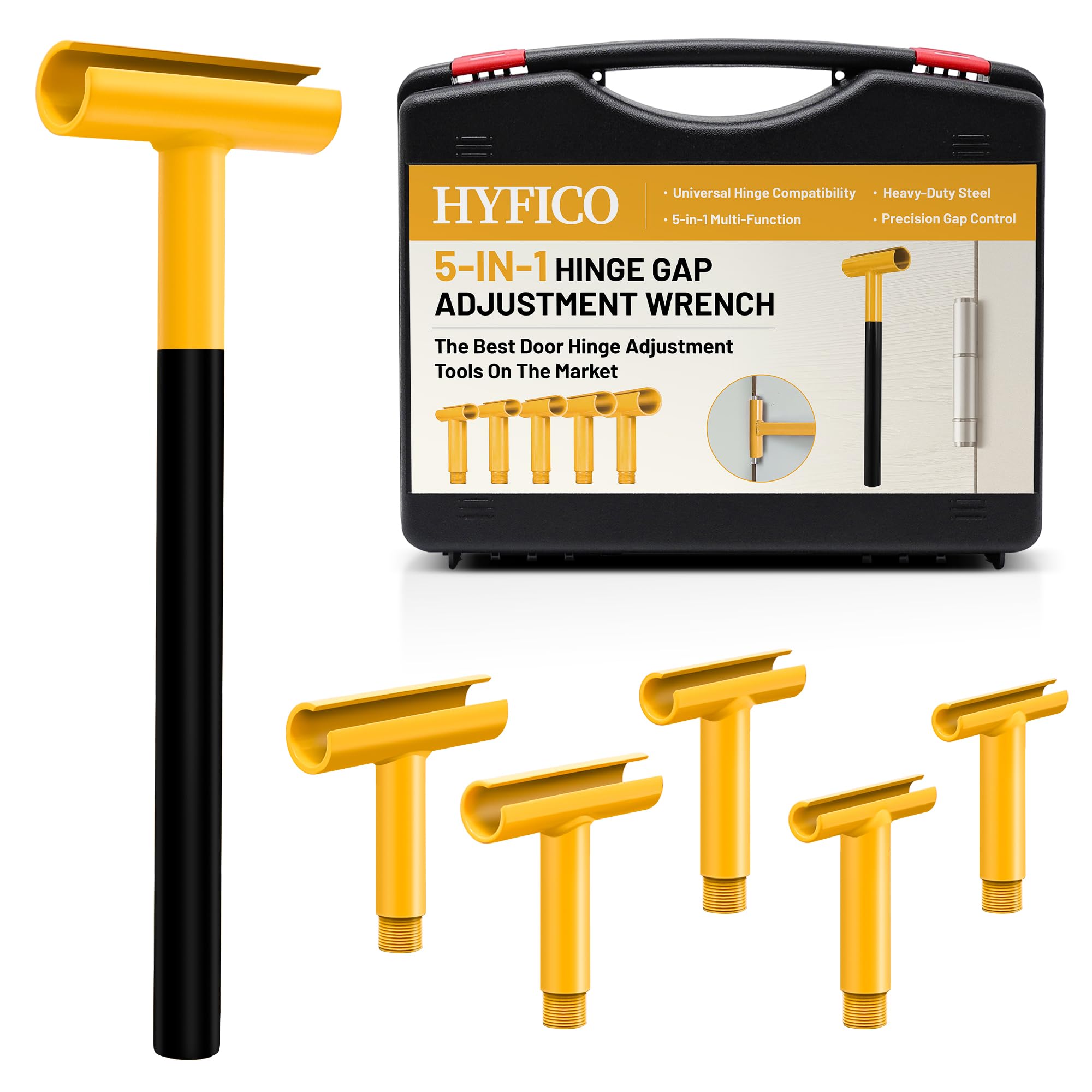 Photo 1 of Hyfico Upgraded Hinge Gap Adjusting Wrench for Residential and Commercial, Door Hinge Adjustment Tool for Door Quick and Efficient Solutions, User-Friendly Adjustments Tools (Yellow)