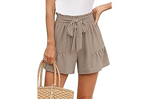 Womens Scalloped Shorts: Heymoments High-Waisted Summer Trousers