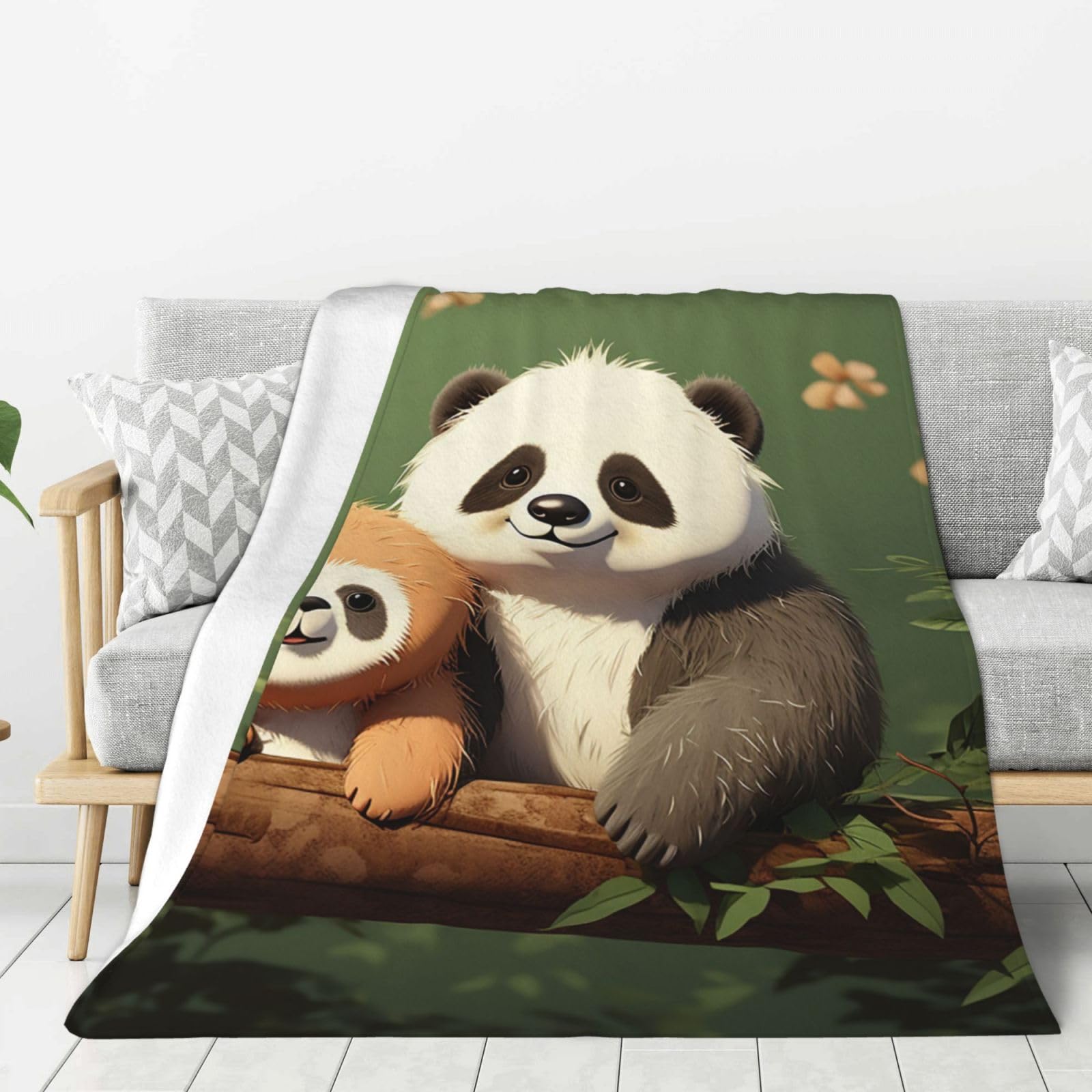 Cute Animal and Sloth Throw Blanket Plush Flannel Fleece Blanket, Soft Lightweight Cozy Blankets 40"X30" for Bed Couch Sofa Travel