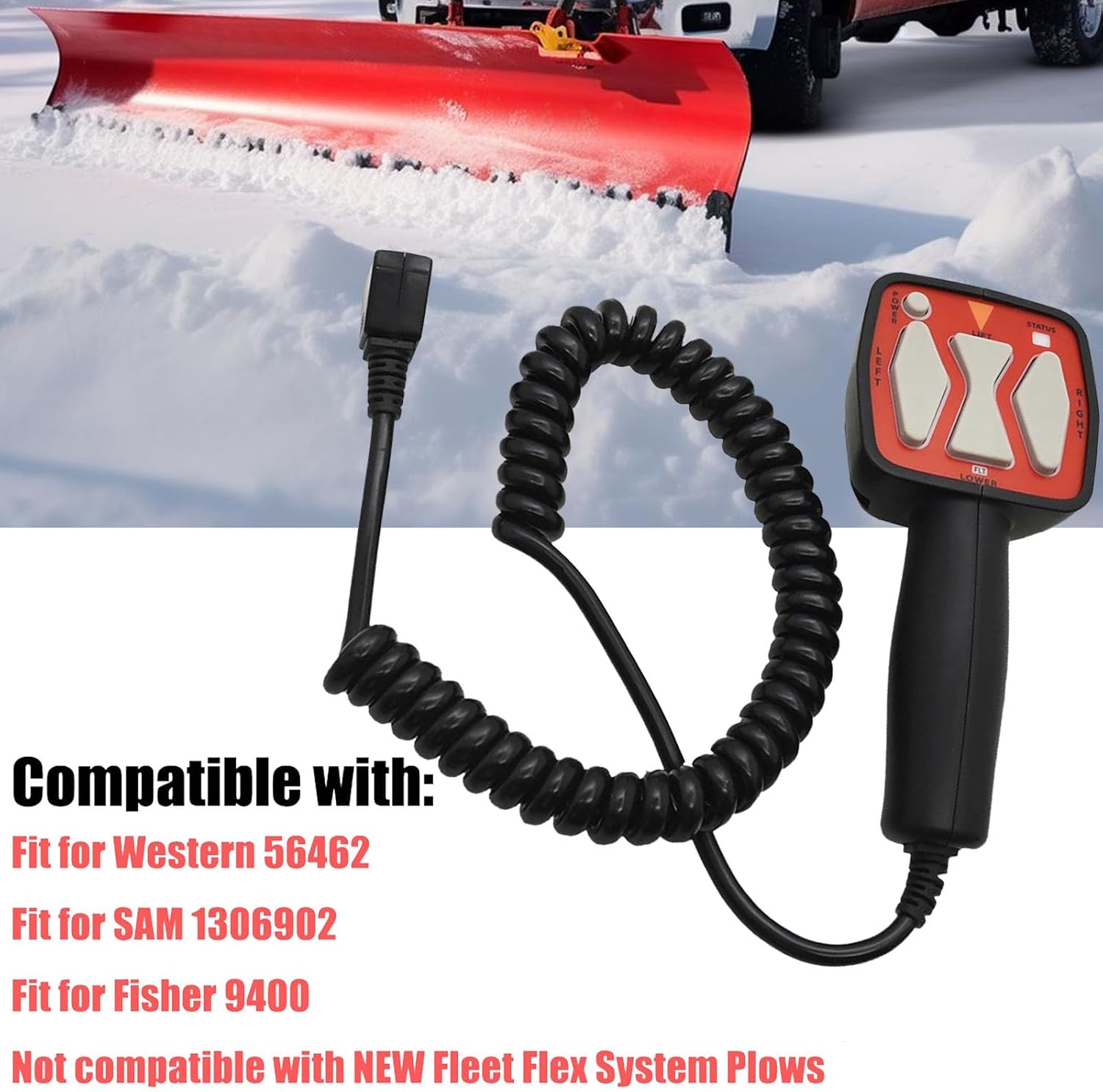 Snowplow Handheld Controller Replacement Fit for Western 56462, SAM 1306902, Fisher 9400 Straight Blade Plows