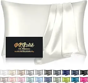 Fronha de seda de amoreira tamanho padrão, fronhas de seda de tamanho king, para cabelo e pele, anti-acne, refrescante, ambos os lados, capas de almofada de cetim de seda natural com zíper oculto