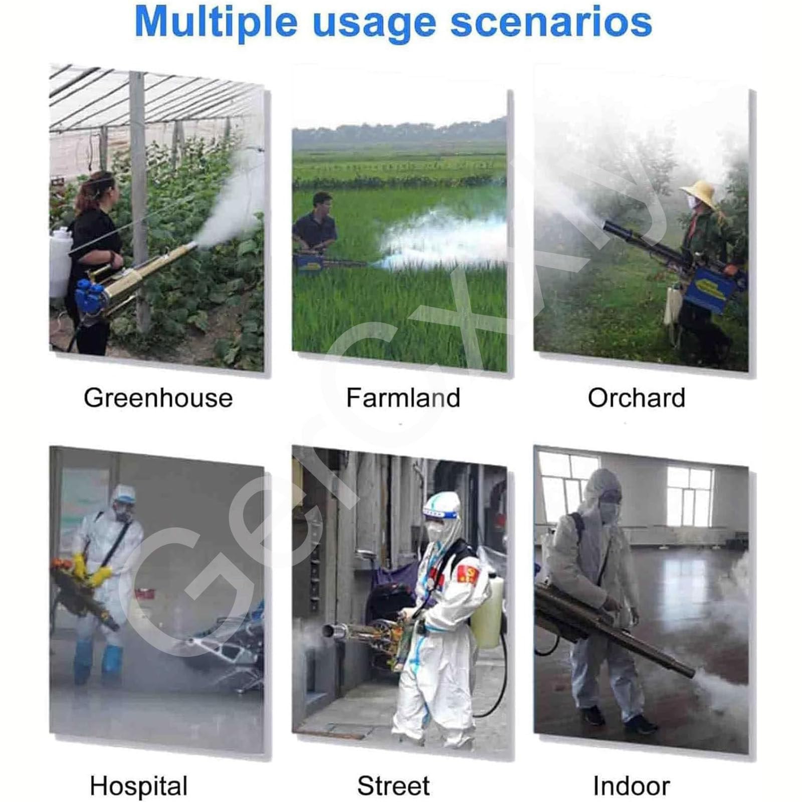 Pulverizador ULV de desinfección Máquina,15L Termonebulizador térmico,atomizador de Aerosol eléctrico, pulverizador agrícola,para Uso en Interiores y Exteriores Silver