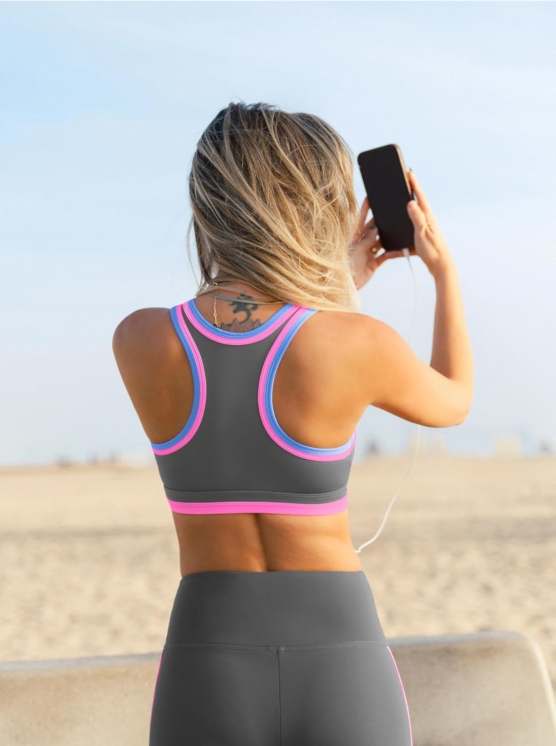 popvil Women 2 Piece Workout Sets V Neck Sports Bra High Waist Leggings Womens Workout Sets Athletic Gym Outfits - Image 2