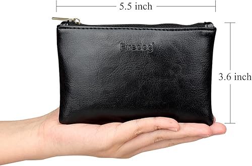 Vista 9 de FIREDOG Bolsa de tabaco, pequeña bolsa de cuero para cigarrillos rodantes, bolsa de almacenamiento para hombres (negro)