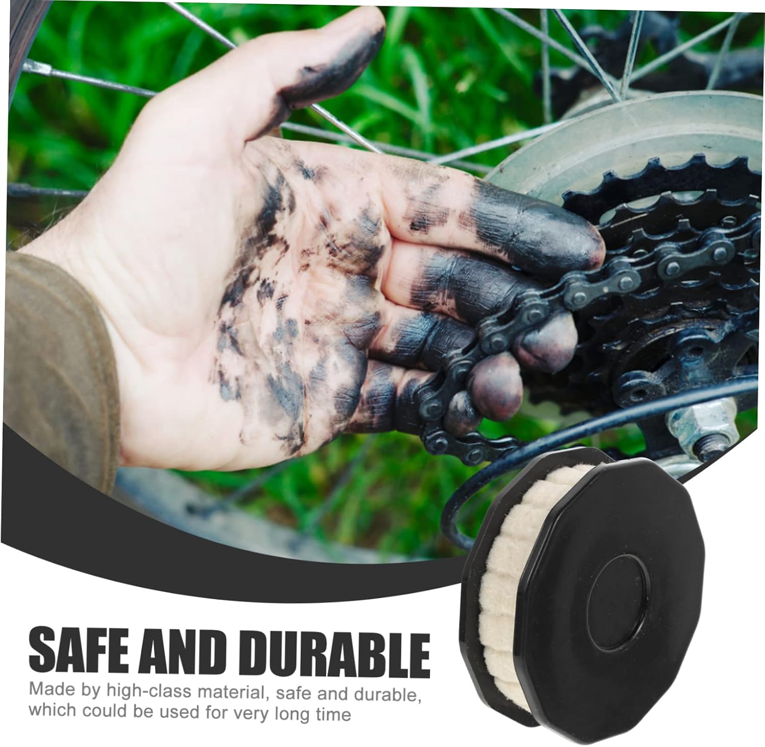 WOONEKY 2pcs High-Grade Bike Chain Lubricator Roller Oiler Tool Compact and Bike Chain Care