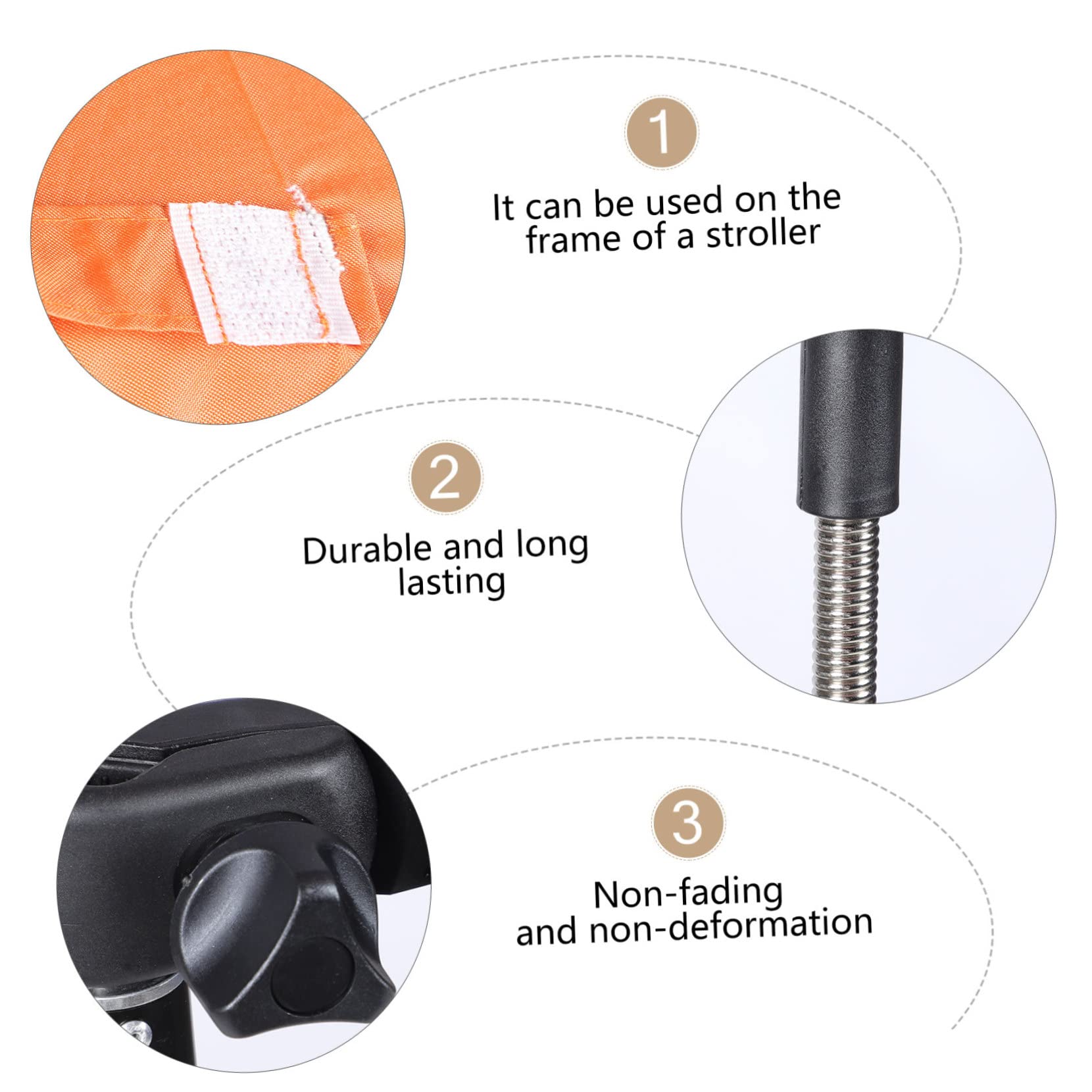 KOMBIUDA 2stücke Stroller Clip Umbrella Mit Uv-schutz Und Verstellbar Für Kinderwagen Buggy Und Für Sonnige Tage