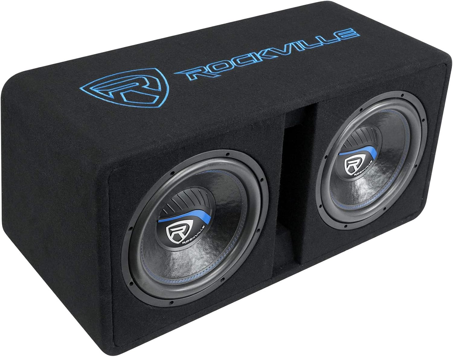 Rockville DV12K52 Dual 12" K5 2800W Peak/700W RMS Car Subwoofers, Vented Sub Enclosure Box, 2 Ohm, MDF Construction, Easy Install for Car Audio