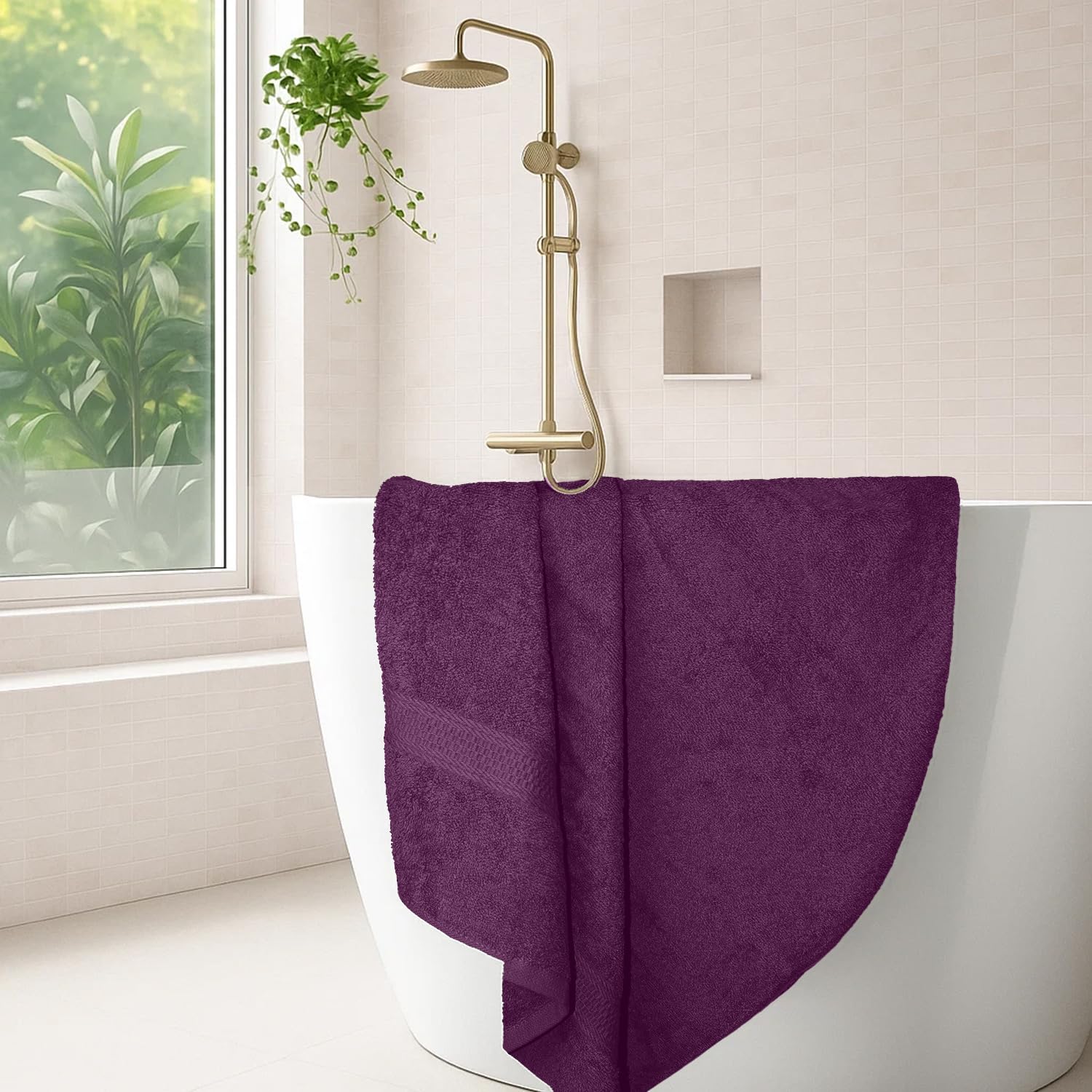 RIVERSIDE Luxury Bath Towels - 4 Pack, Purple -7 RIVERSIDE Luxury Bath Towels - 4 Pack, Purple -7