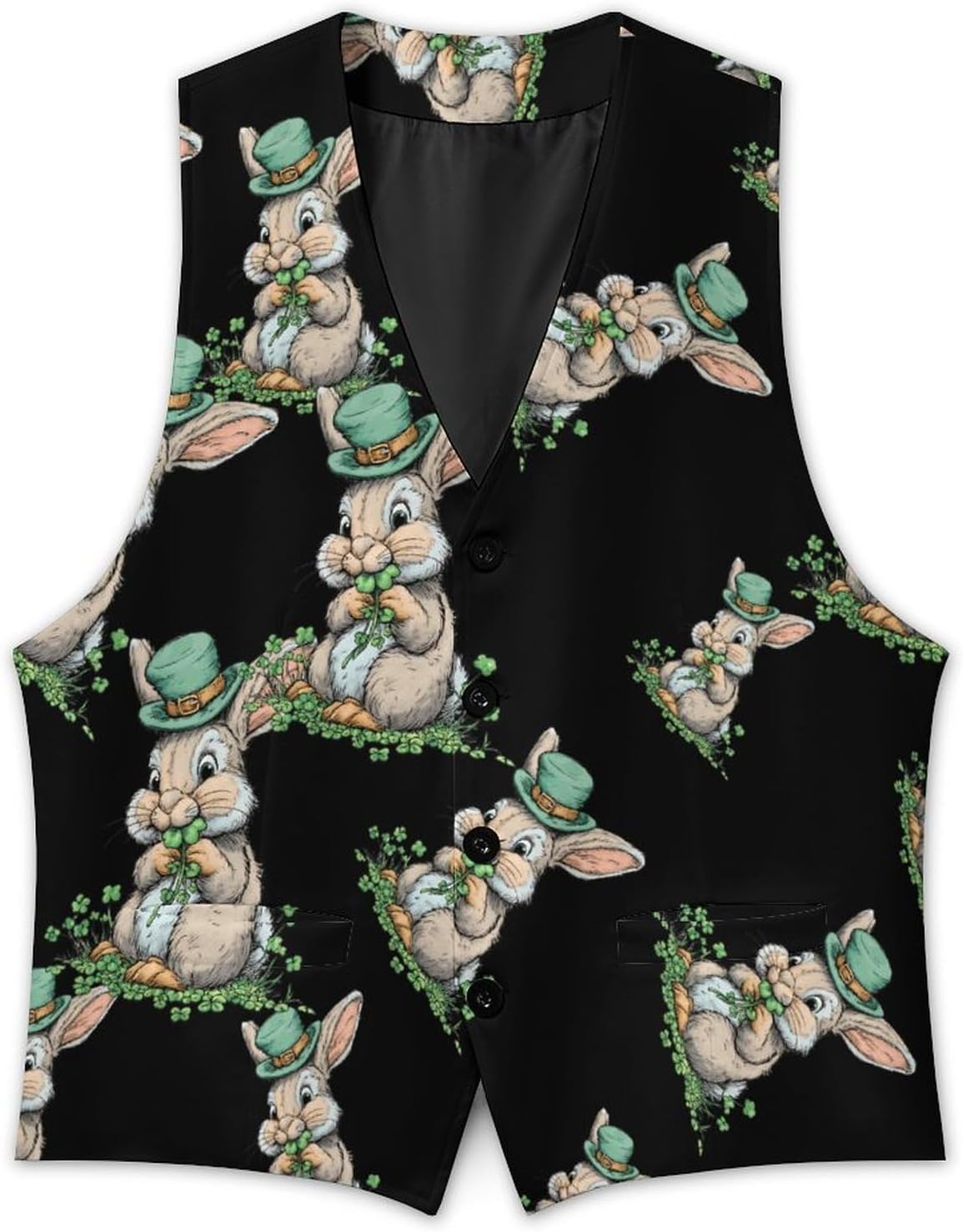 Stpatrick's Bunny Men's Suit Vest Formal Vests Casual Dress Fit Waistcoat Casual Tuxedo for Business