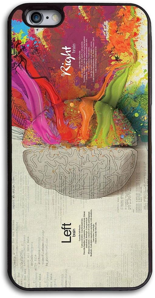 EZILLION Personalized TPU Silicone Protective Case For iPhone 6S and 6S Plus [ Bumper Rubber Cover ] [ Various Design for Choice ] Left and Right Brain