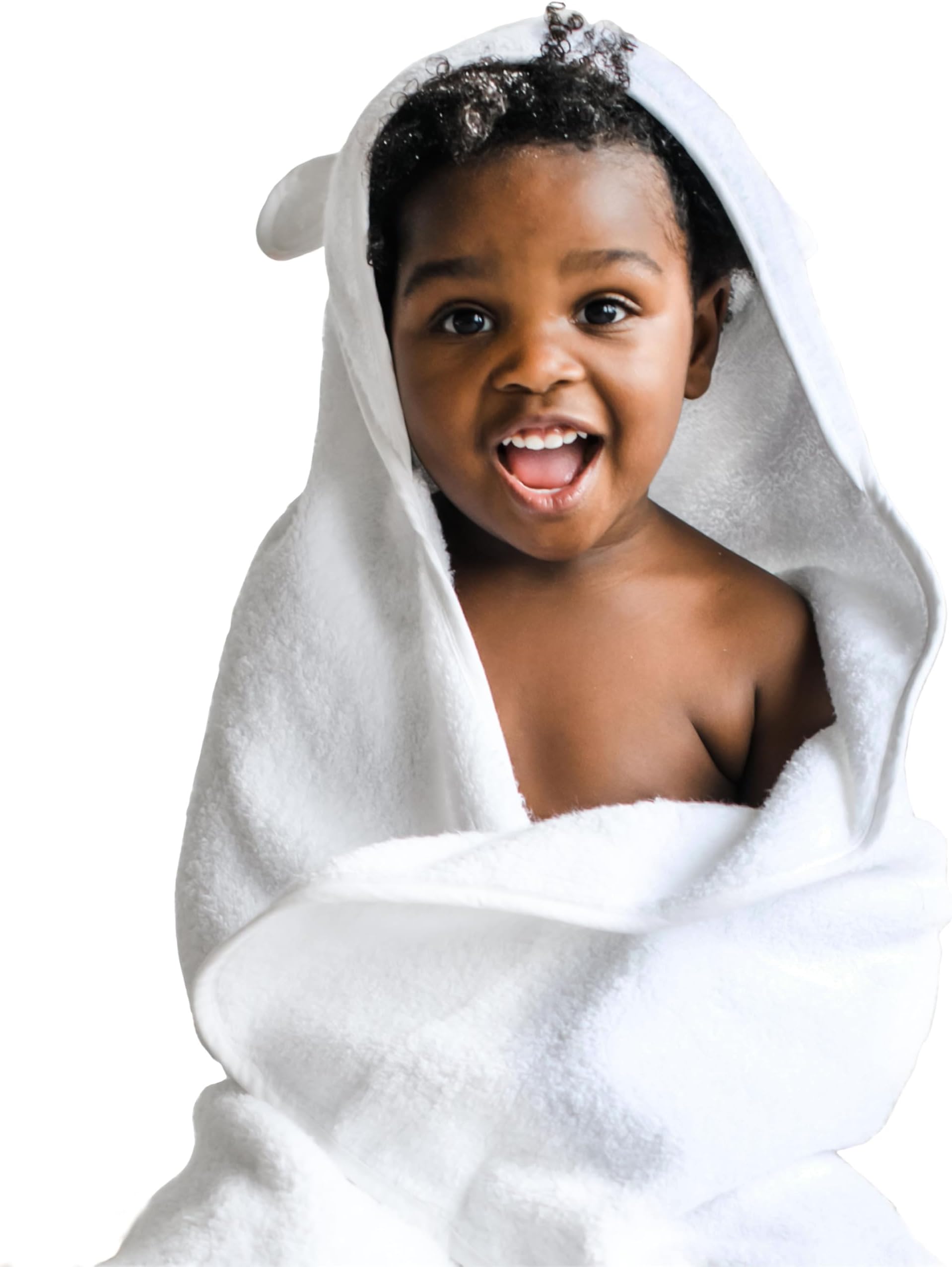 Natemia Hooded Baby Bath Towel - 100% Organic Cotton Baby Towels for Newborns, Toddlers, Boys, Girls - Soft Absorbent 450 GSM - Gentle on Sensitive Skin - Baby Shower Registry Gift (35" x 35")