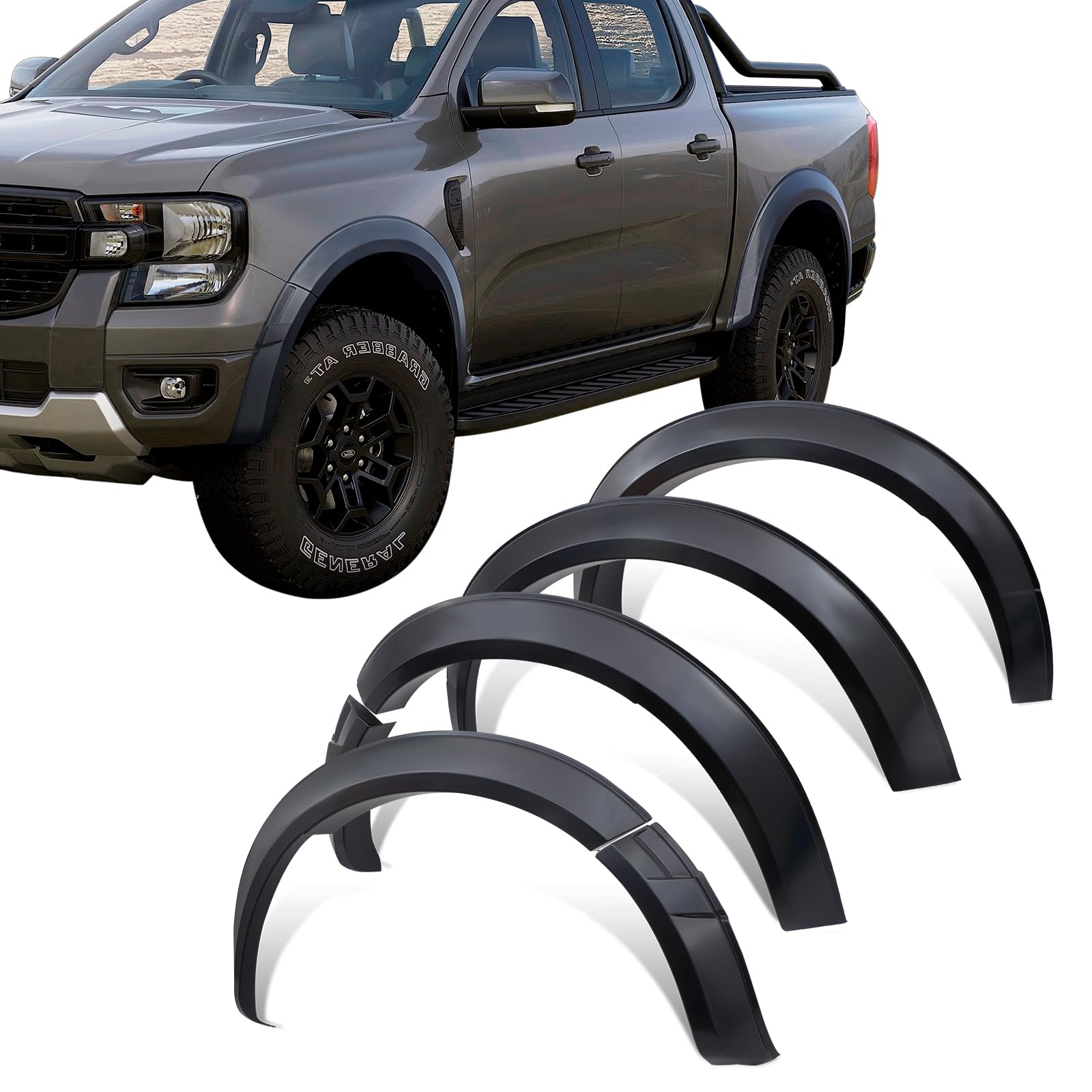 Ampliador de guardabarros para Ford Ranger T9 2023-2024-2025 Termor Limited Doble Cabina Fender Flares de 5 pulgadas, accesorio de ampliación de eje de rueda