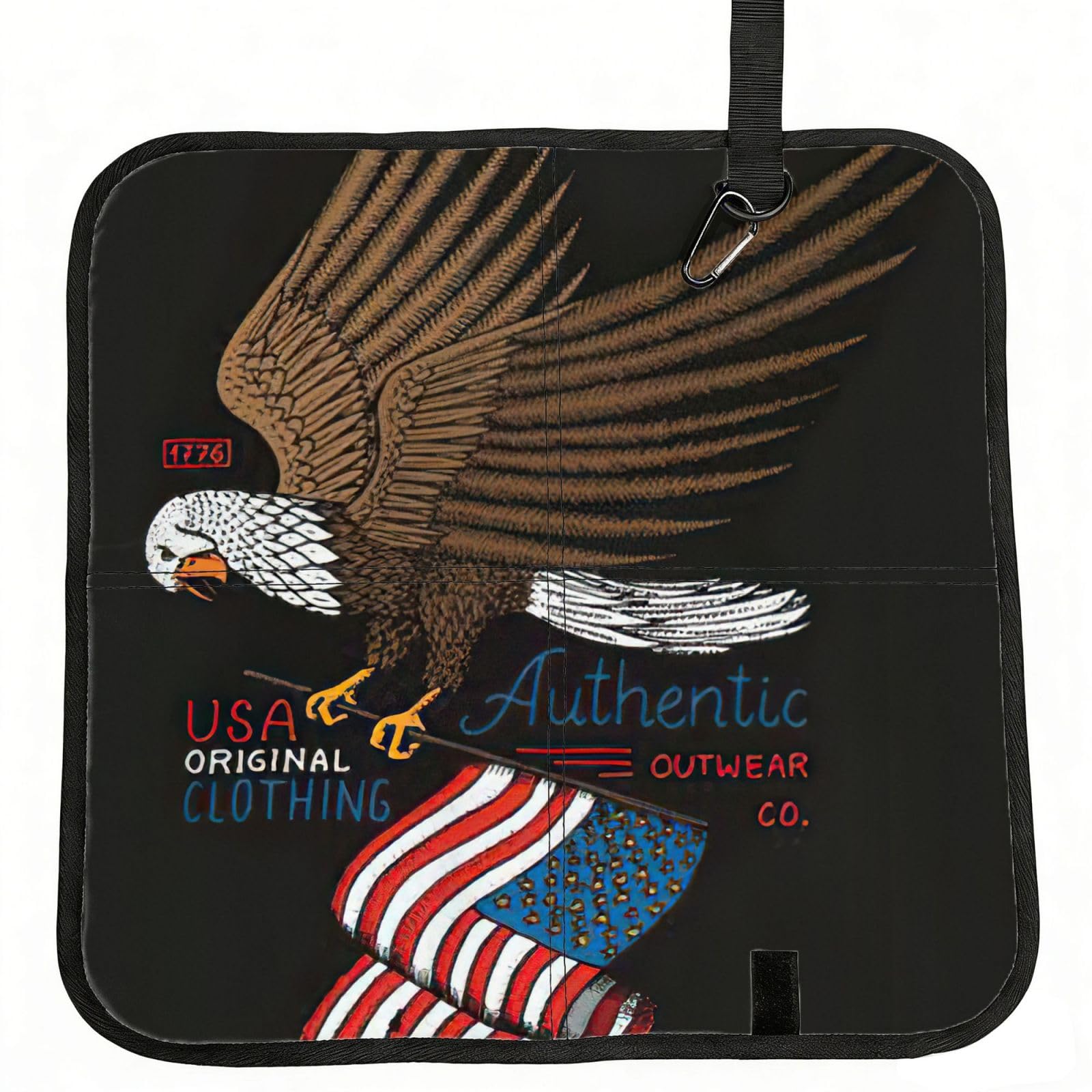bghdfa Usa Patriotic Eagle With American Flag Print Outdoor Sitting Mat Waterproof Oxford Cloth Seat Cushion Folding Foam Camping Seat For Picnic