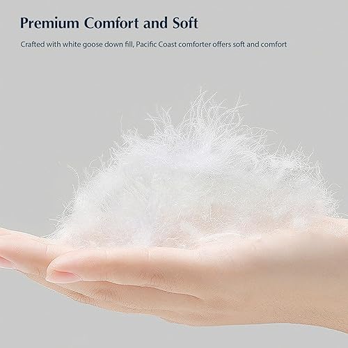 Miniatura 4 de Pacific Coast Edredón tamaño King, relleno de plumón de ganso blanco, tamaño King, relleno de edredón blanco de lujo, para todas las estaciones,