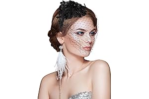 1920s Veil Black Bridal Headband