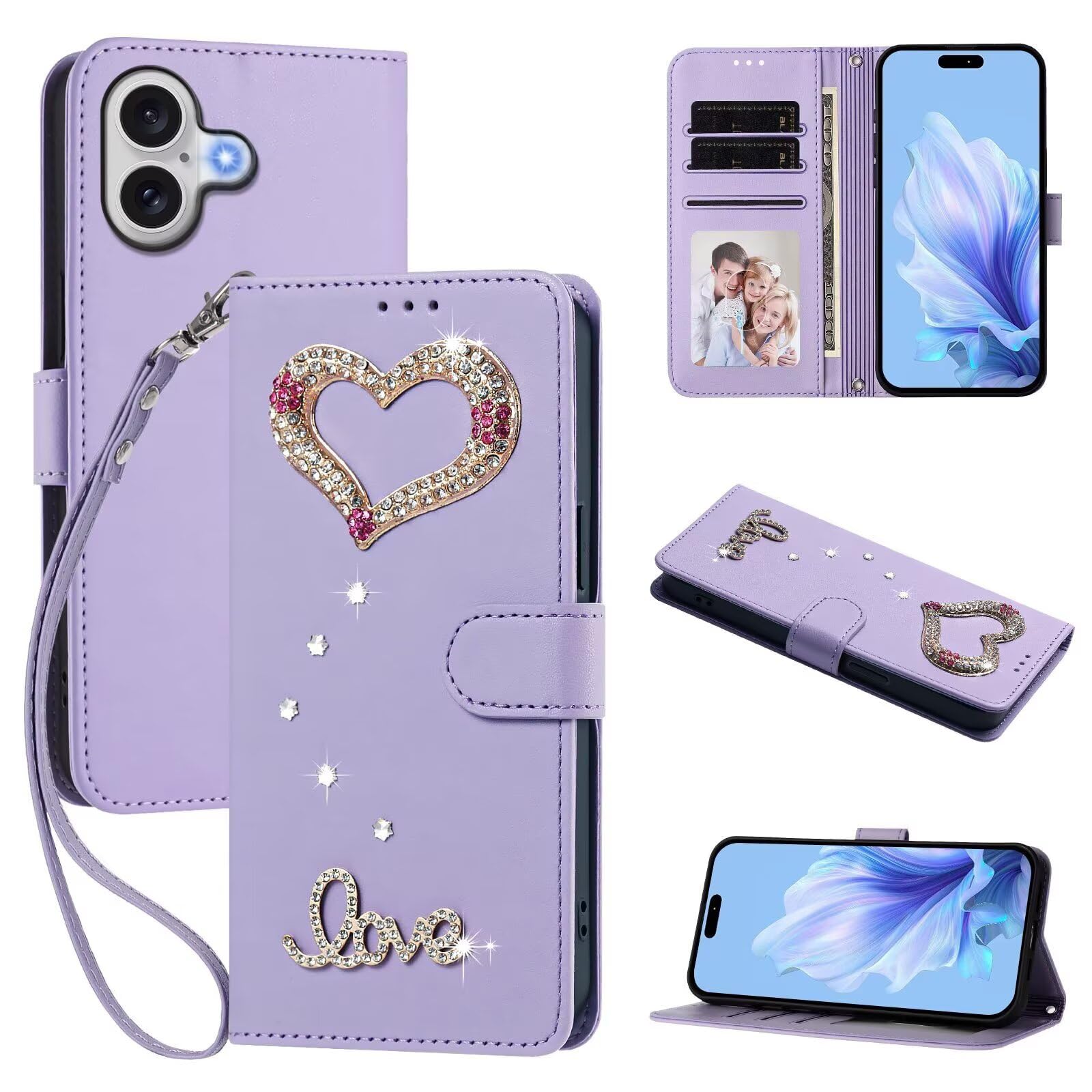 Handyhülle für Samsung Galaxy J530/J5 2017 Hülle Premium,Hellviolett | Magnet Leder Klapphülle StoßfestRetro PU Leder, 3 Kartenfach, Standfunktion, Schutzhülle, Flip Case, Handyhülle