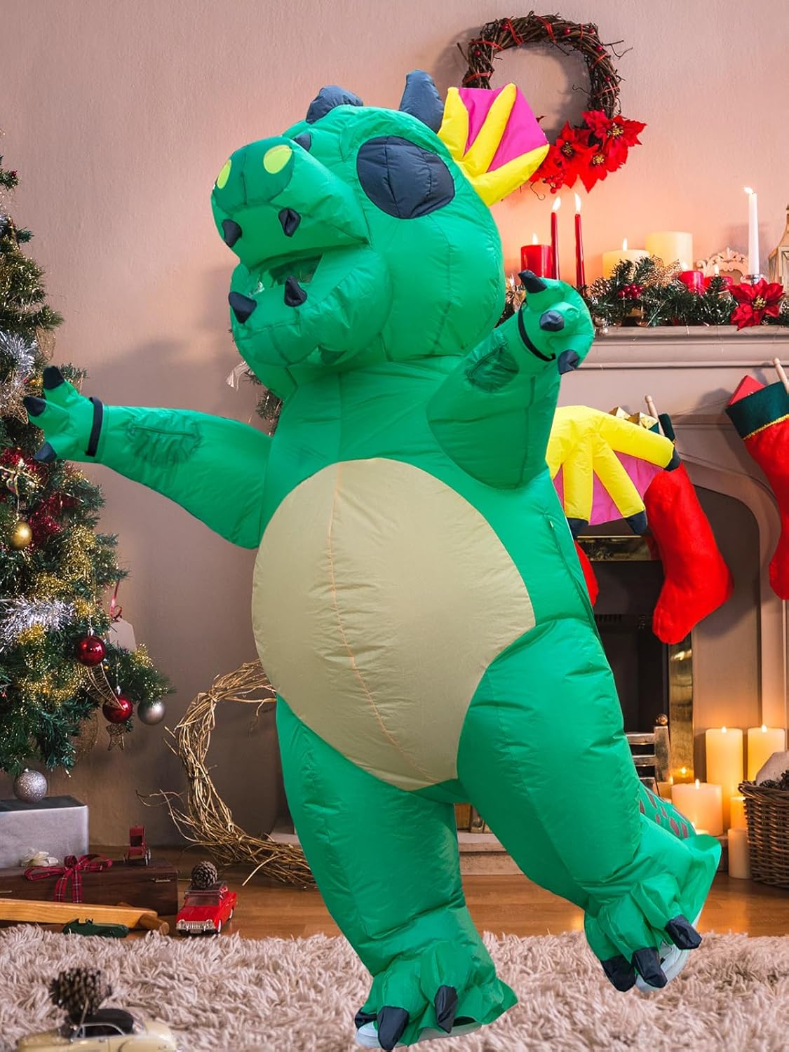 Winged Flying Inflatable Dinosaur Costume Men Adult Size Blow Up Halloween Suit Unisex Suitable - Image 6