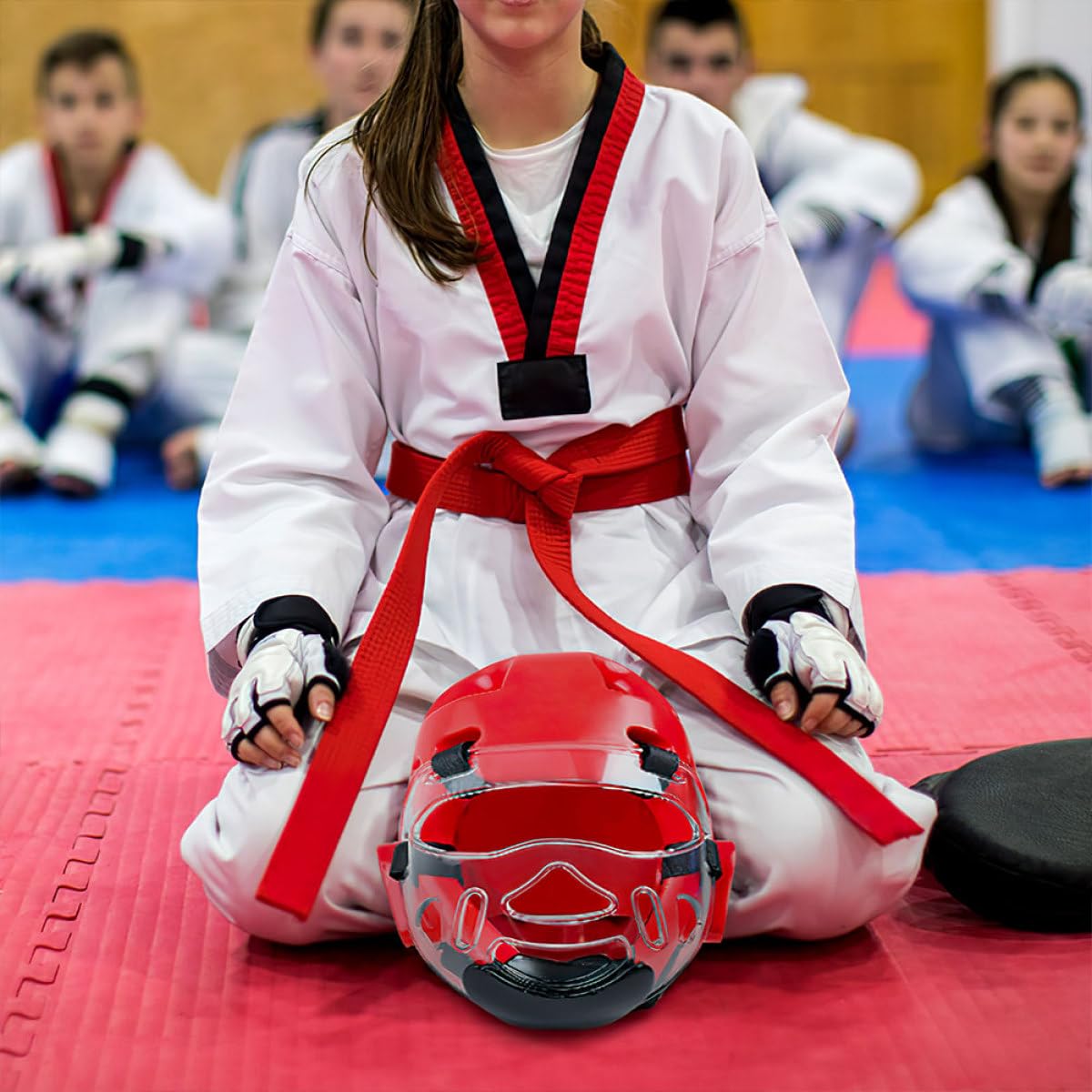 BESPORTBLE Maschera Protettiva per Viso da Taekwondo 2 Pezzi Plastica Temperata, Leggera e Affidabile, per Allenamento e Sparring