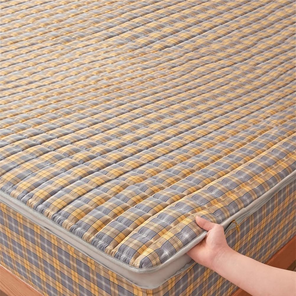 Quilted Futon Mattress Cover Zippered, Japanese Floor Mattress Futon Cover Queen King Full Size RV Mattress Futon Slipcovers, Washable Camping Mattress Protective Cover,A,150x200cm/59x79in