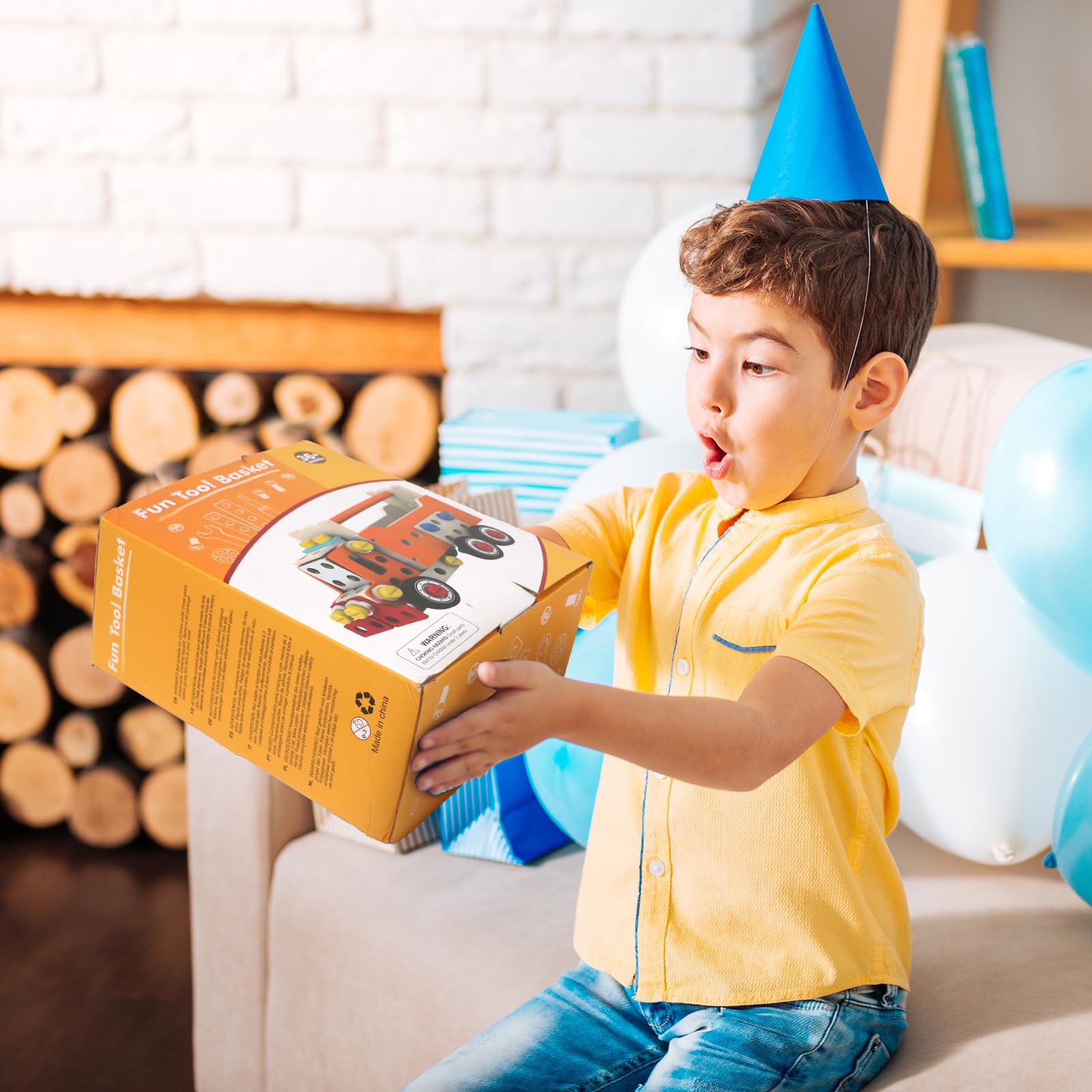 XIAPIA Boîte à Outils en Bois pour Enfants – 124 Pièces Deluxe, Kit de Construction Grande Taille, Jouet Éducatif, Développement de la Motricité et de la Créativité – Dès 3 Ans