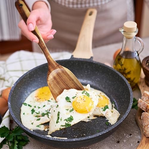 Miniatura 49 de FJNATINH Juego de utensilios de cocina de madera antiadherentes de 7 piezas, utensilios de cocina naturales y saludables (7 piezas)