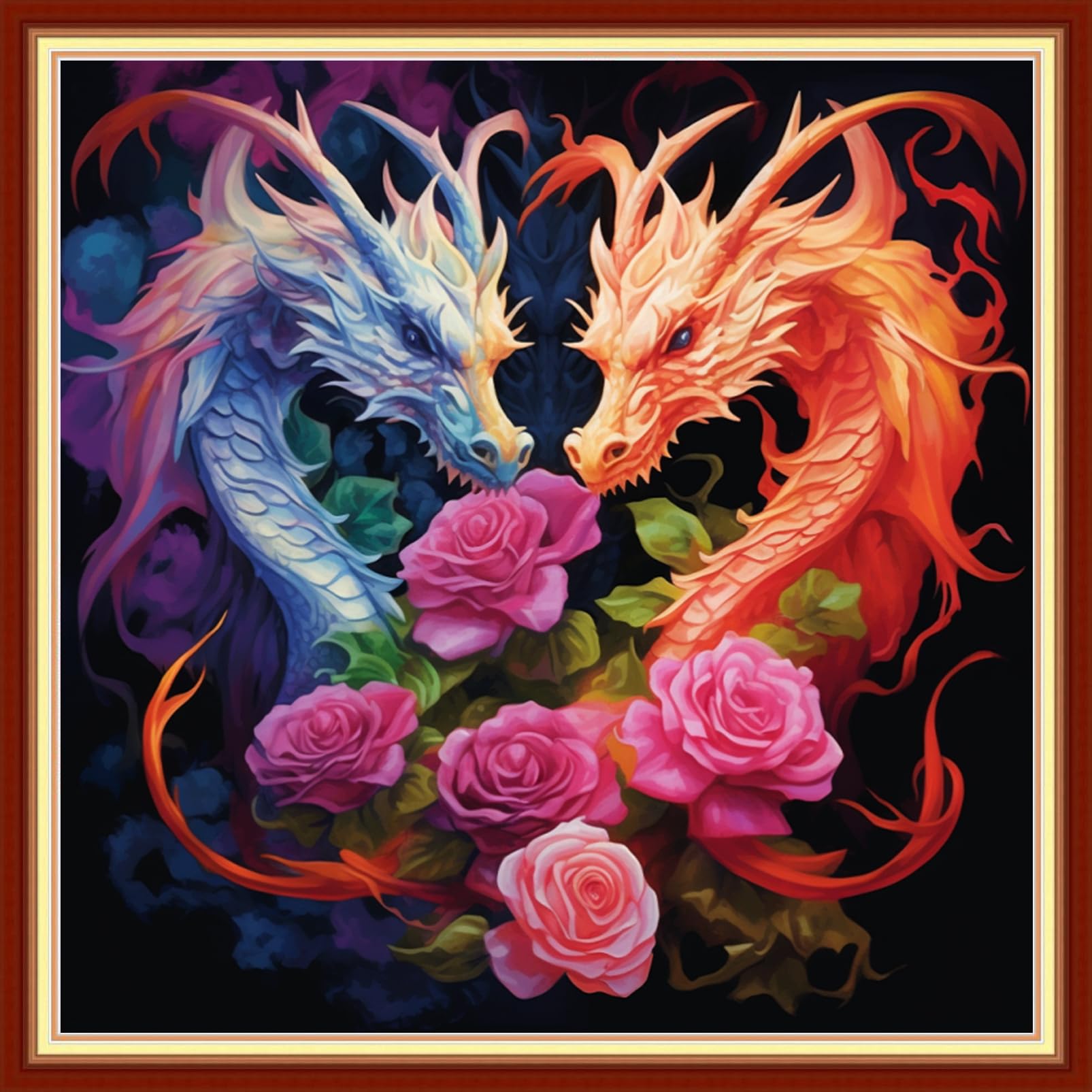 Cross Stitch Kit For Beginners - Dragon Castle Stamped 11CT 16x20 Inch Embroidery Set With Thread & Needle