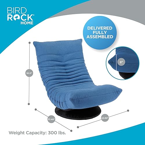 Miniatura 3 de BirdRock Home - Silla giratoria para suelo, asiento de espuma viscoelástica, ajustable, 360 grados, respaldo cómodo, cojín para mecedora y