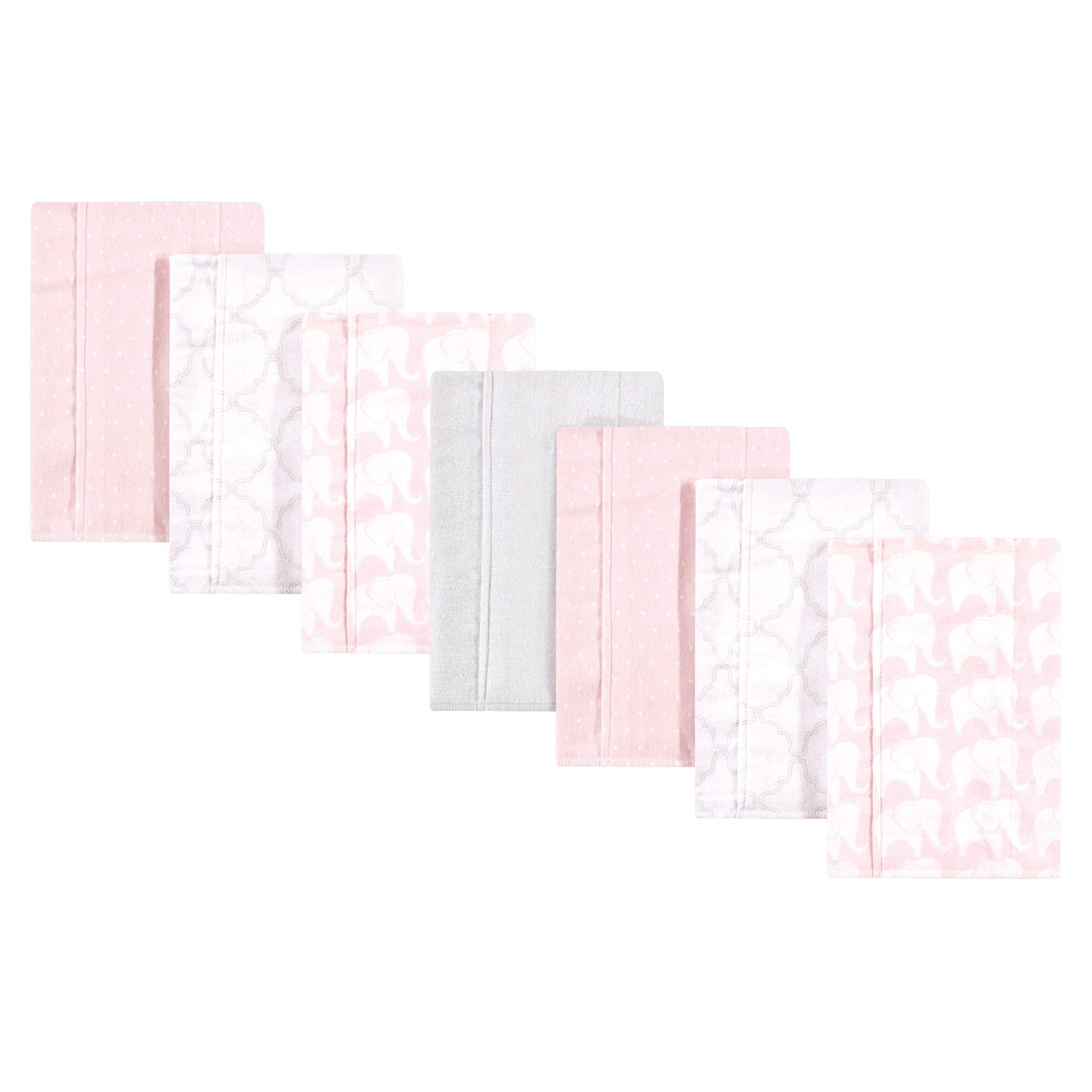 Hudson Baby Unisex Baby Cotton Flannel Burp Cloths, Girl Elephant, One Size-image-38